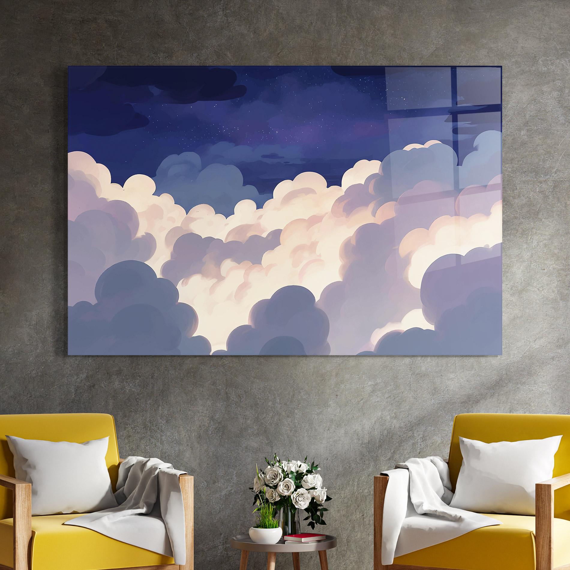 Üvegkép Cloud Art mockup 4