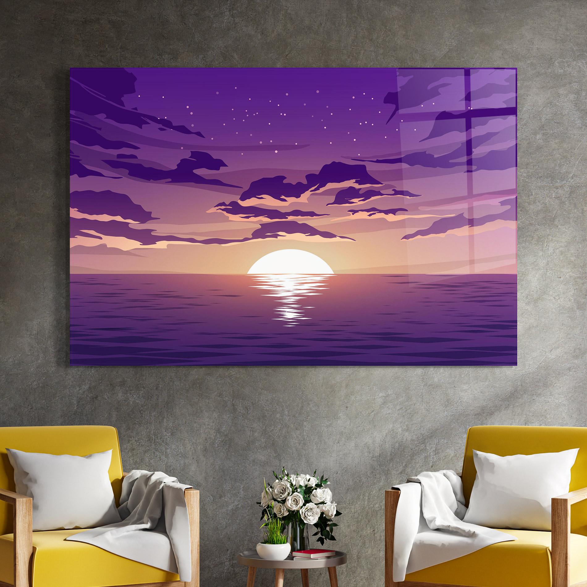 Üvegkép Cloud Purple mockup 4