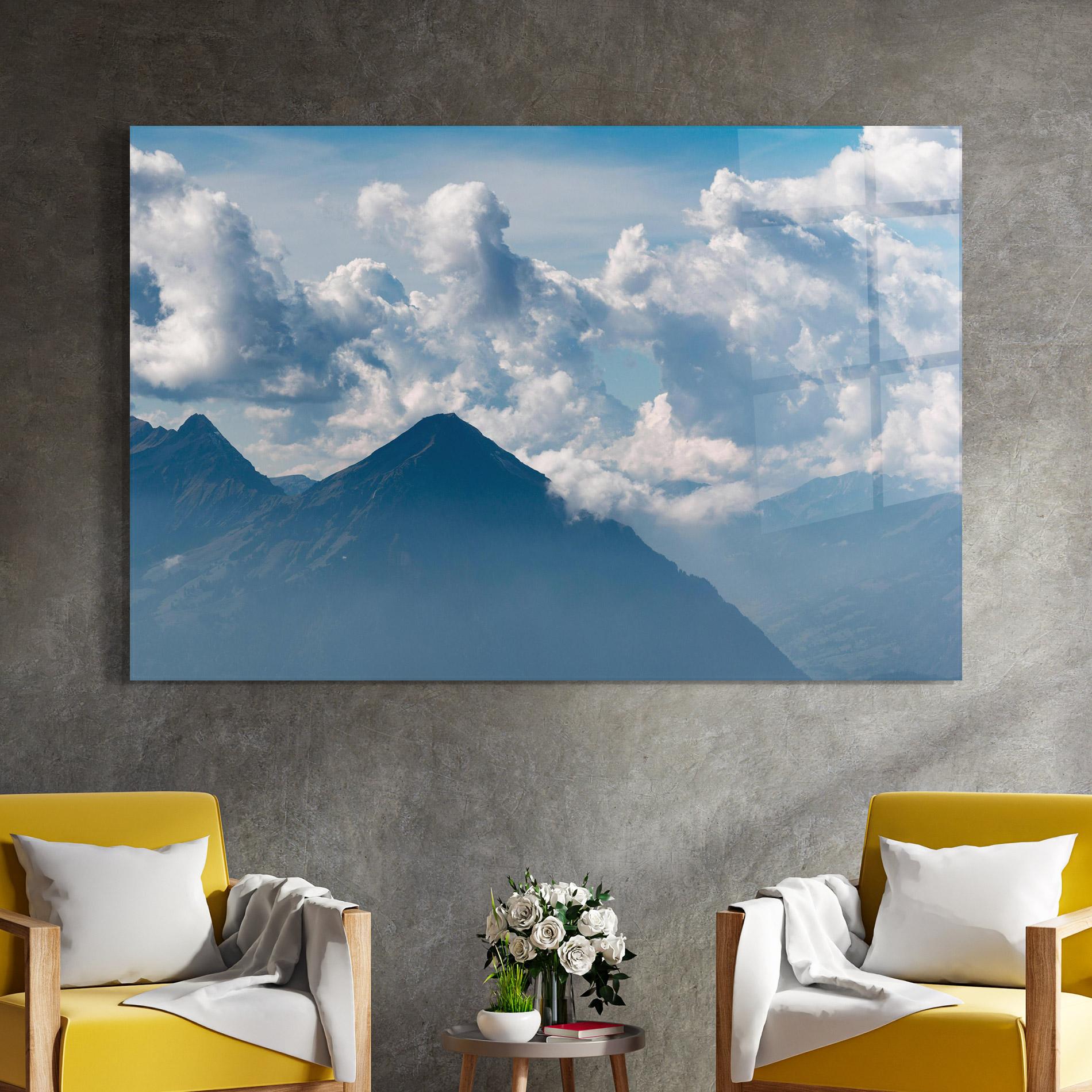 Üvegkép Cloudy View Mountain mockup 4