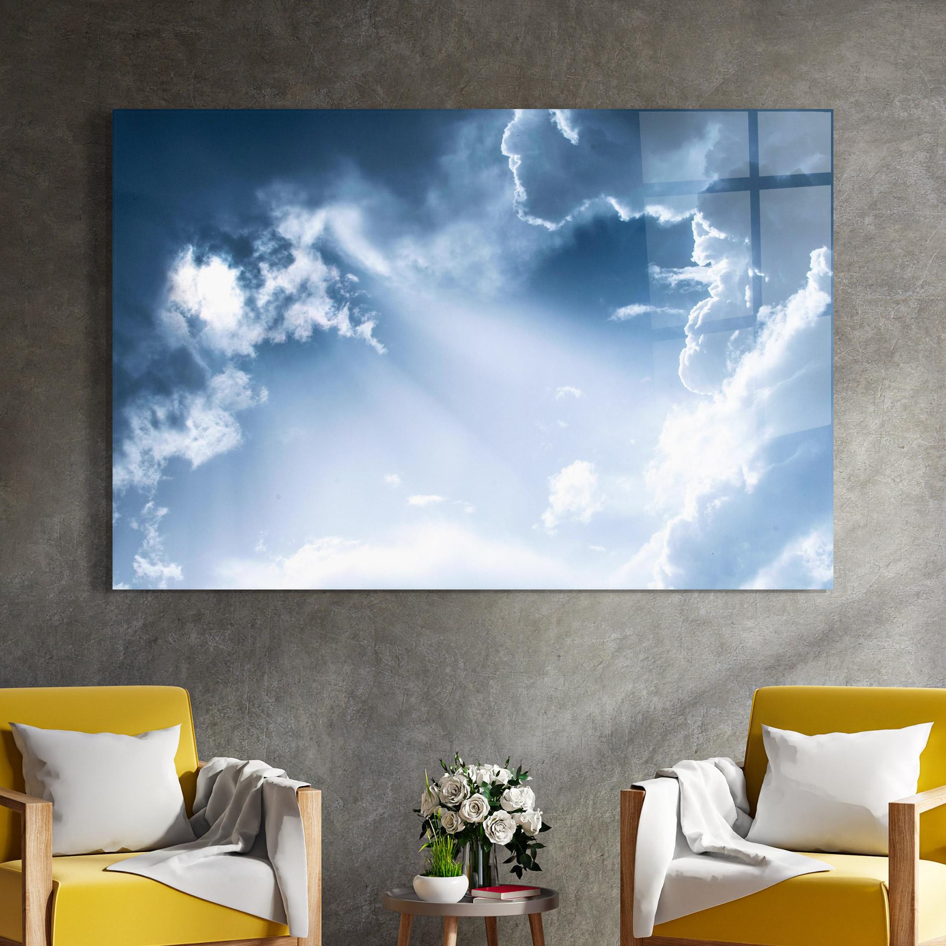 Üvegkép Dark Blue Sky mockup 4