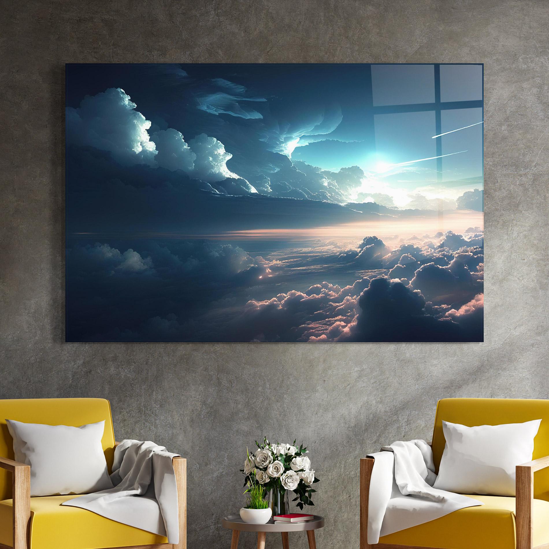 Üvegkép Dark Clouds mockup 4