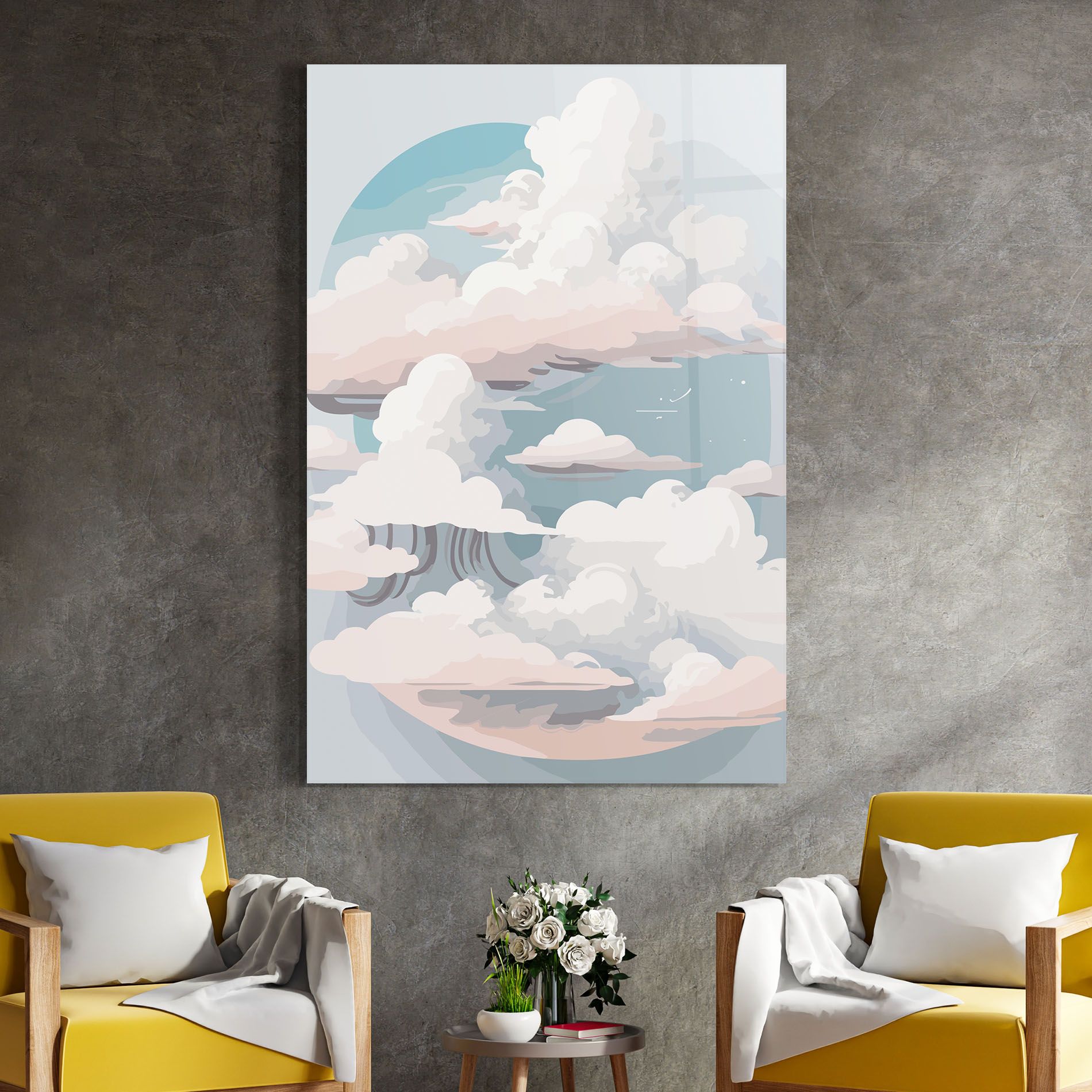 Cloud White Art mockup 4