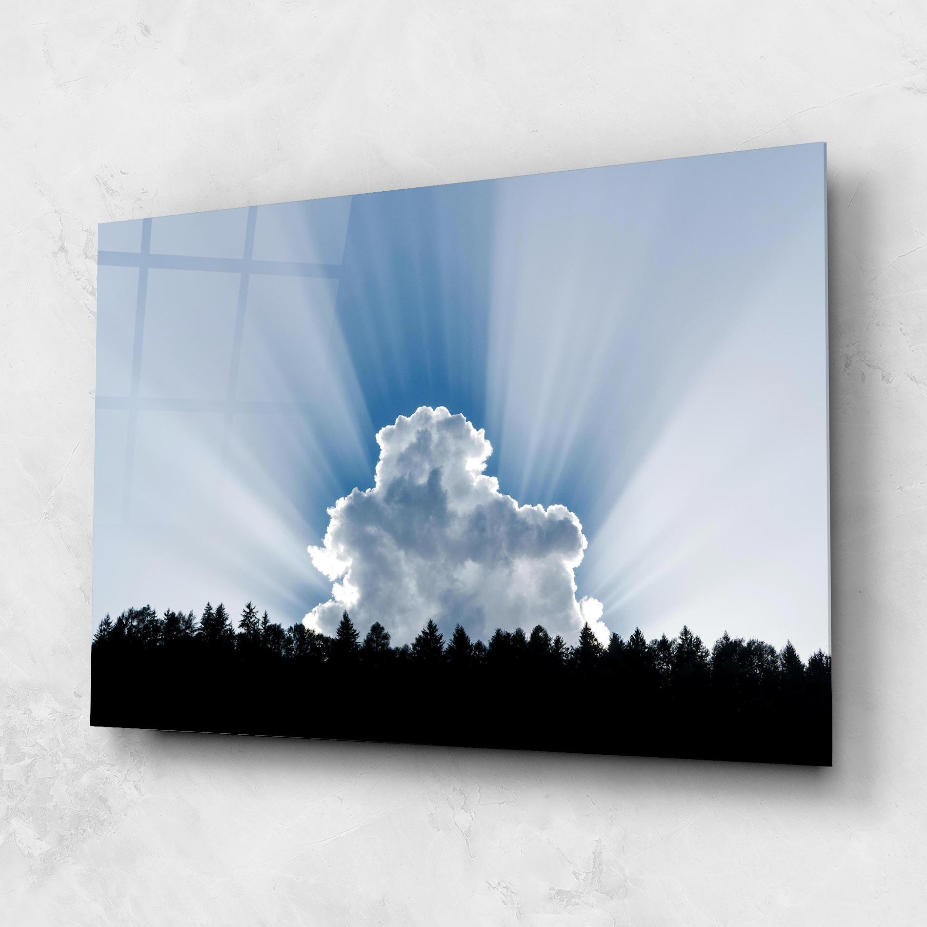 Üvegkép Big White Cloud Light mockup 1