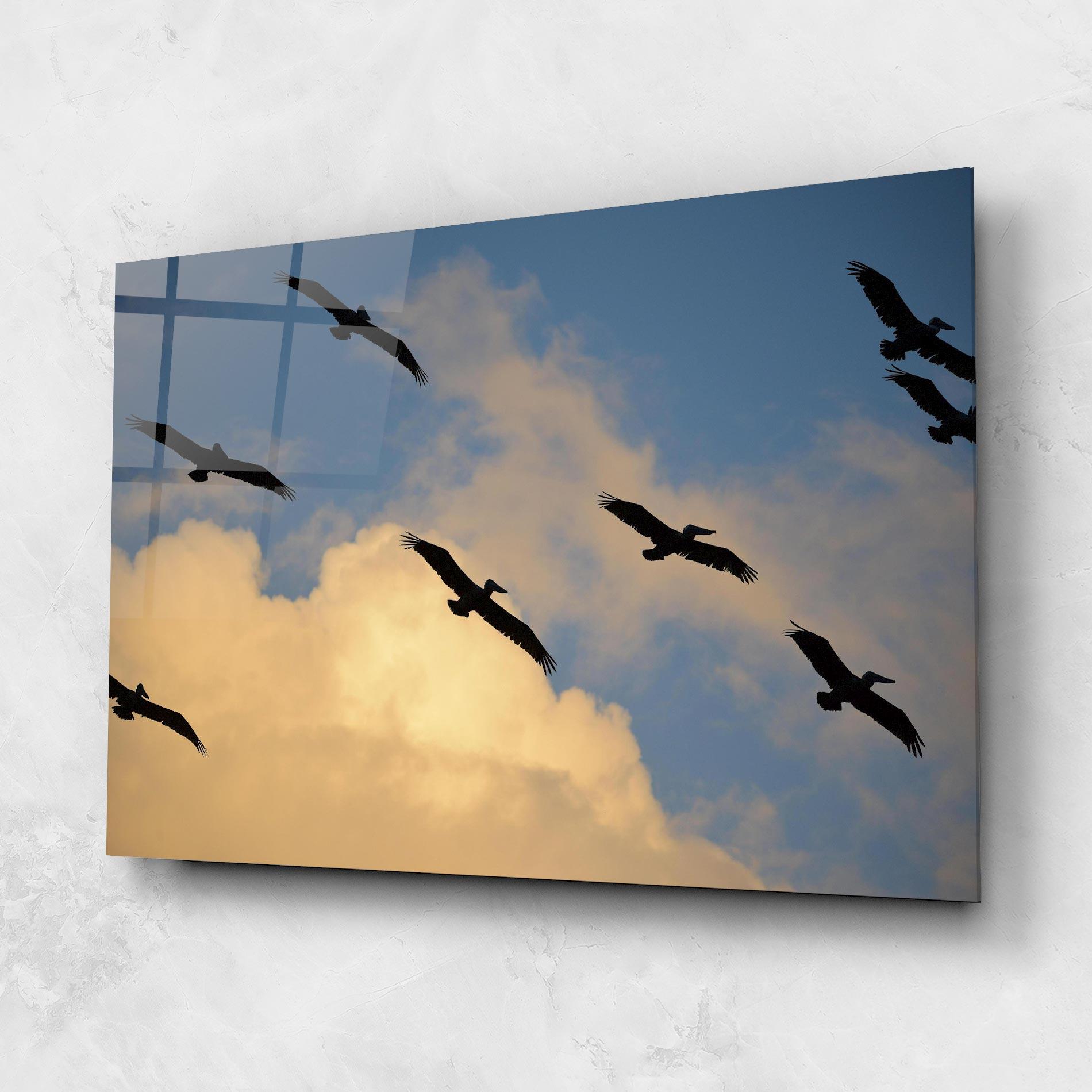 Üvegkép Bird Shilouette Cloud mockup 1