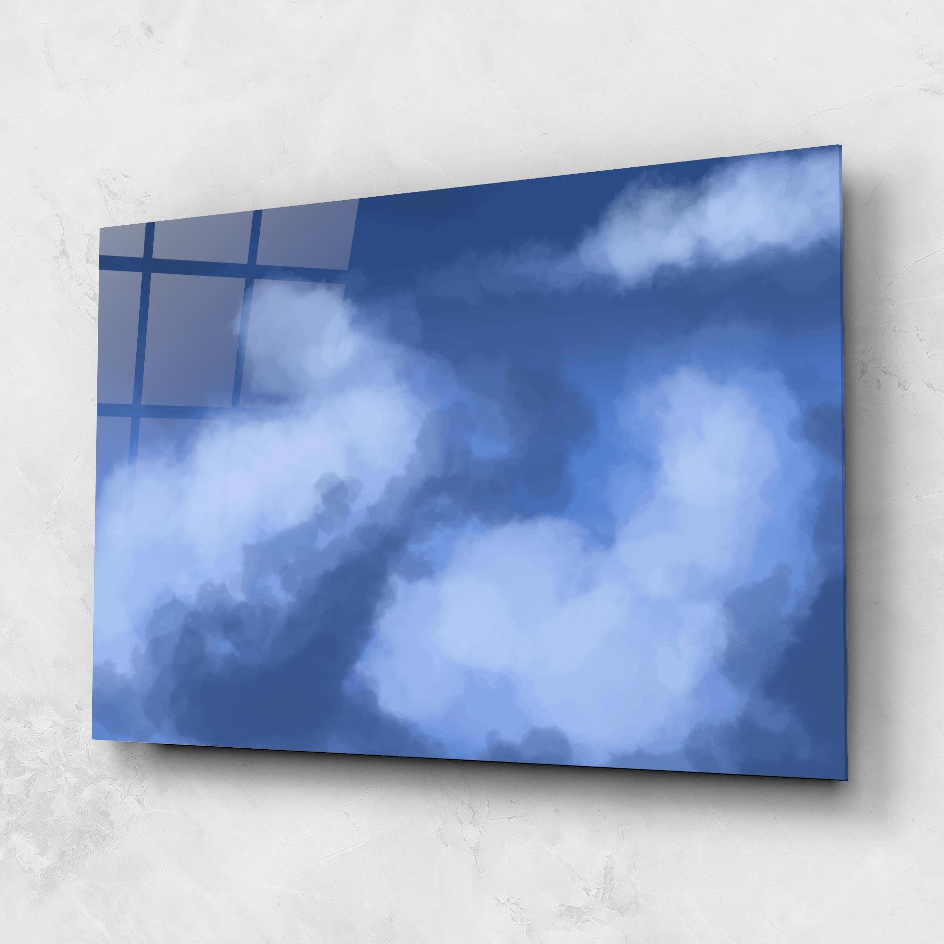 Üvegkép Blue Mix Clouds mockup 1
