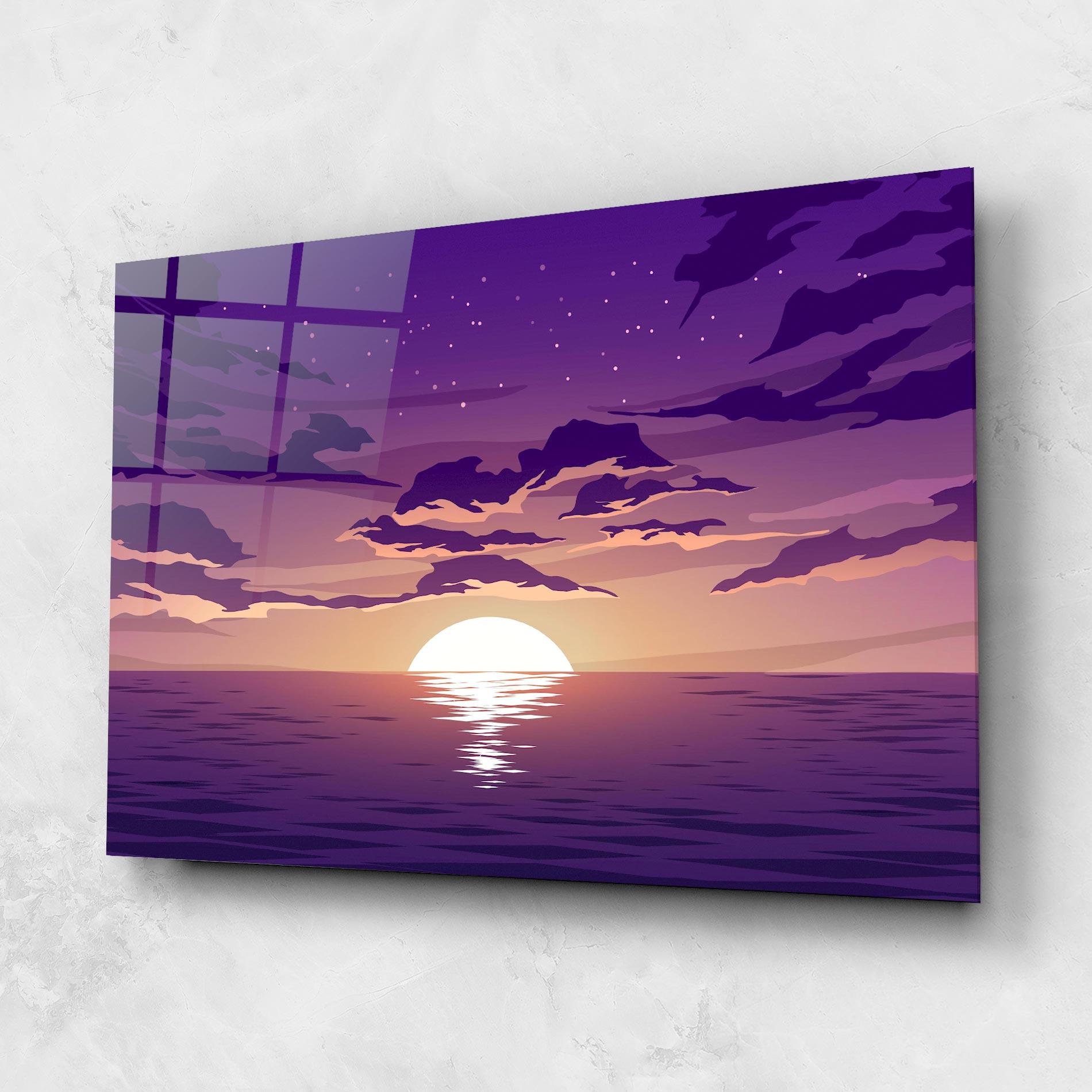 Üvegkép Cloud Purple mockup 1