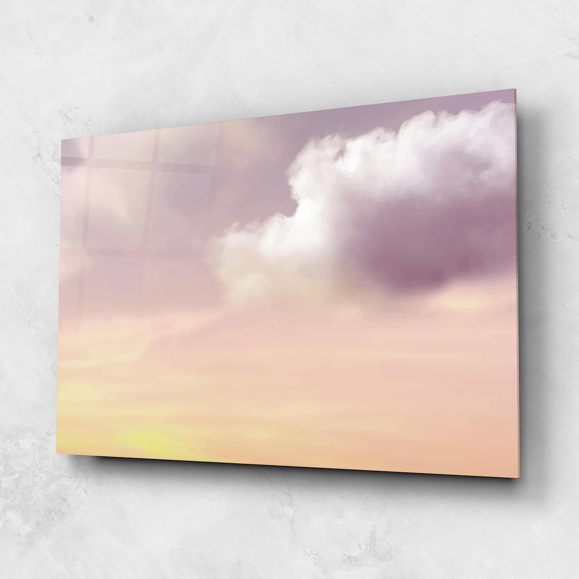 Üvegkép Clouds Watercolor Cream mockup 1