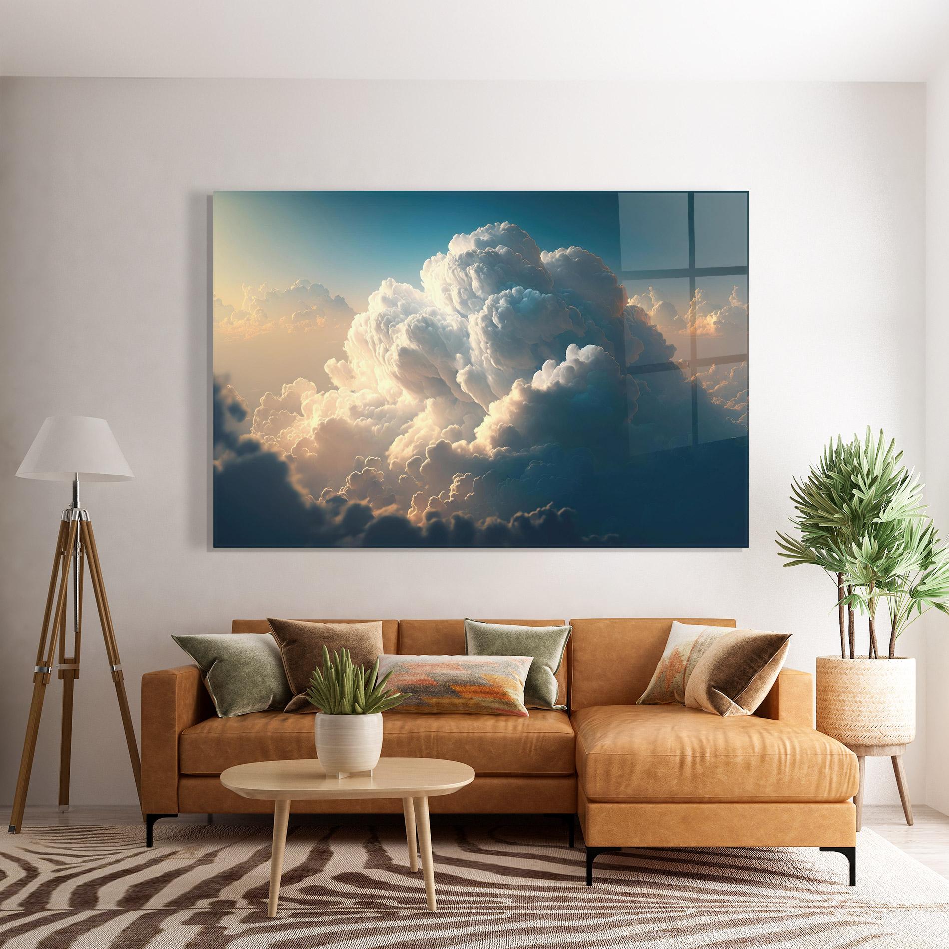 Üvegkép Big Puffy Clouds mockup 7