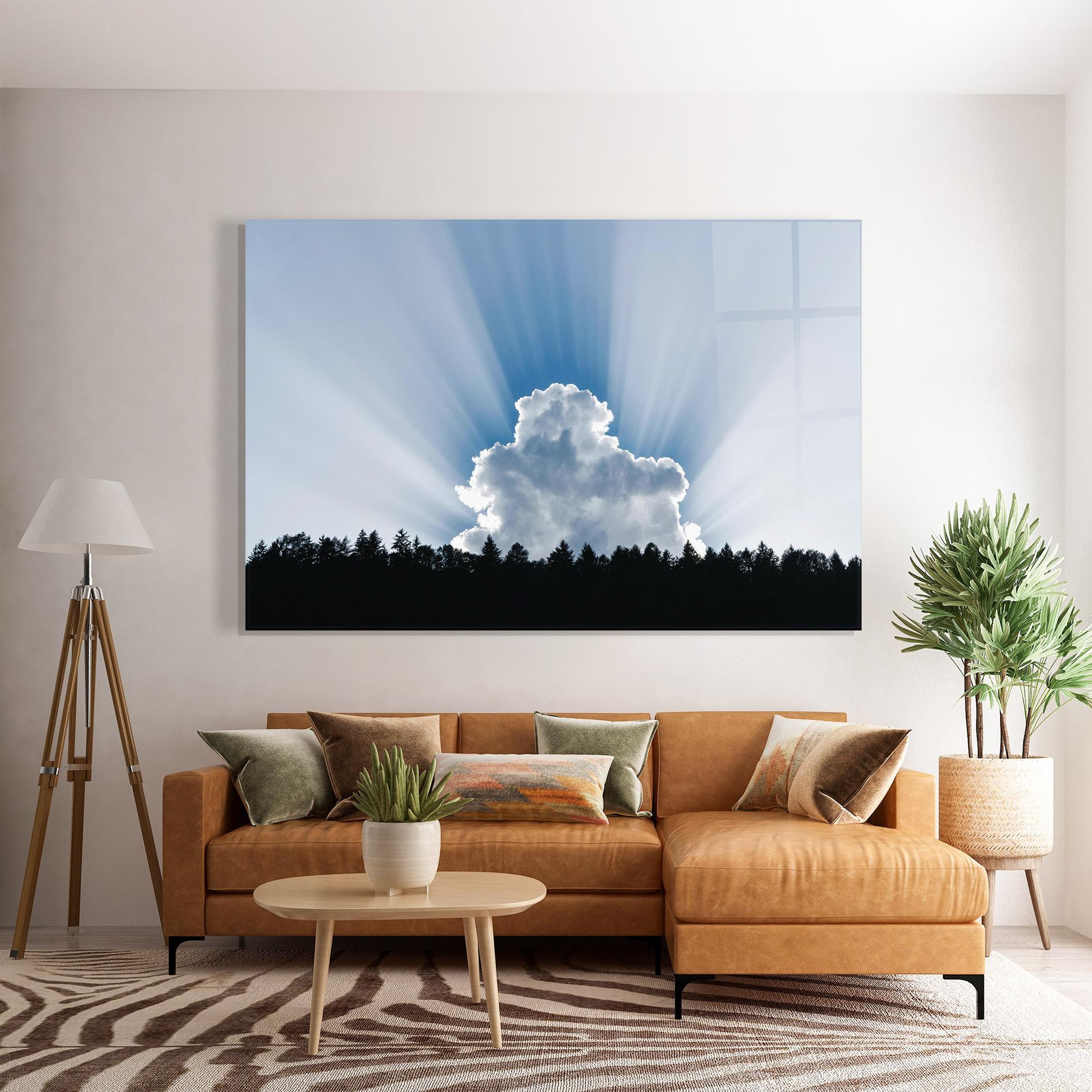Üvegkép Big White Cloud Light mockup 7
