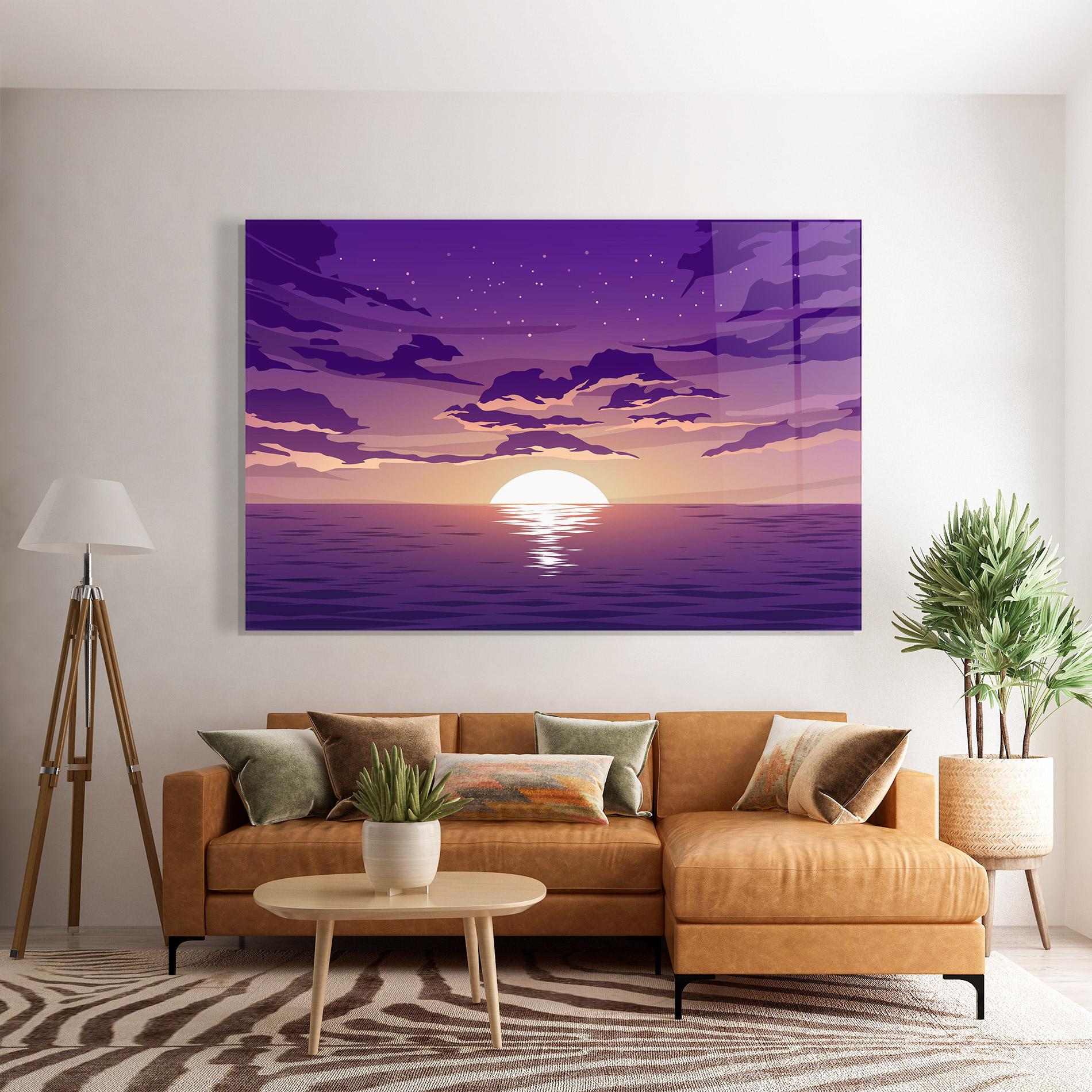 Üvegkép Cloud Purple mockup 7