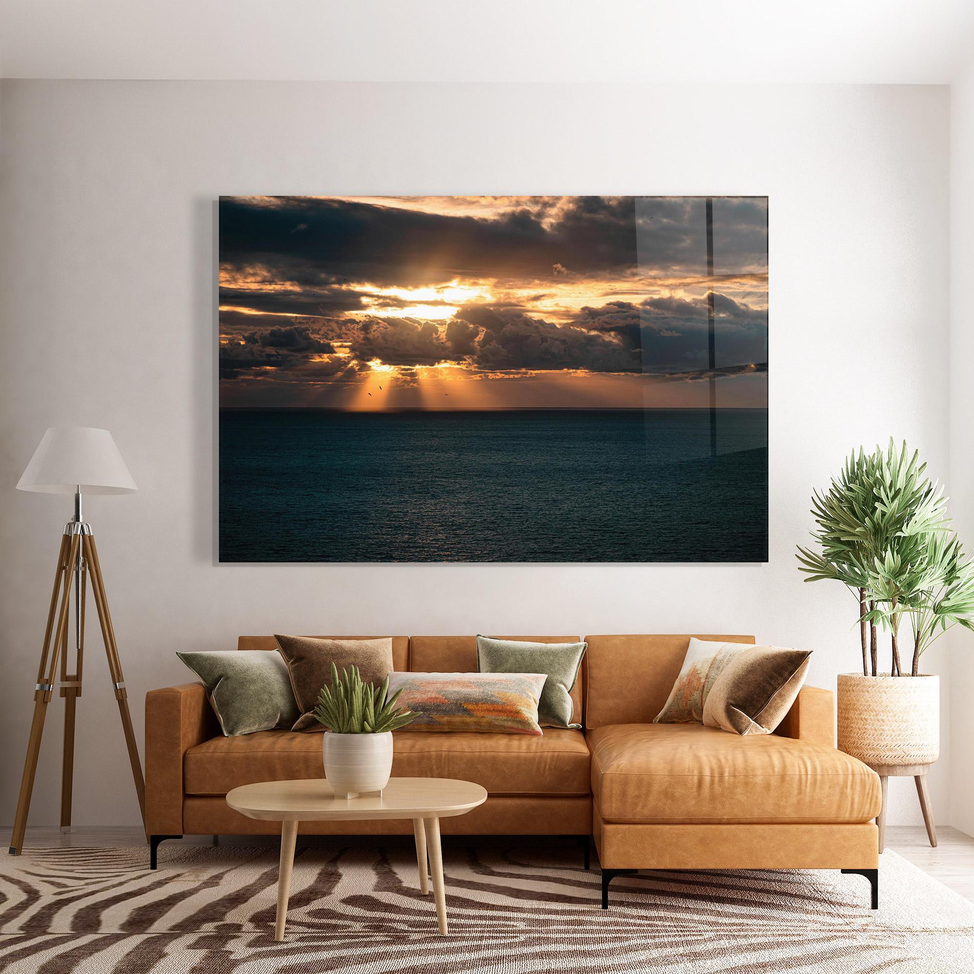 Üvegkép Cloudy Sunrise mockup 7