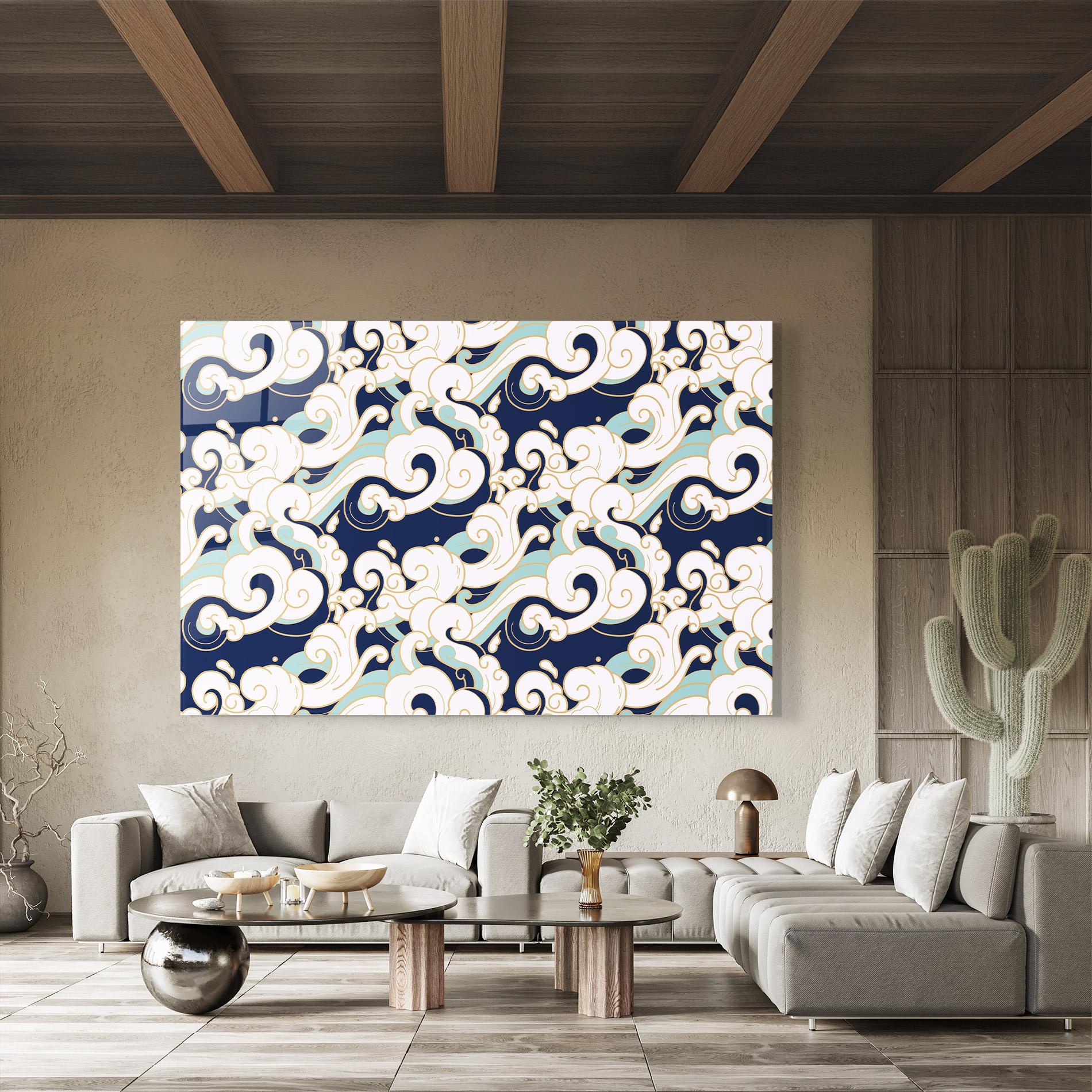 Üvegkép Blue Green Cloud mockup 8