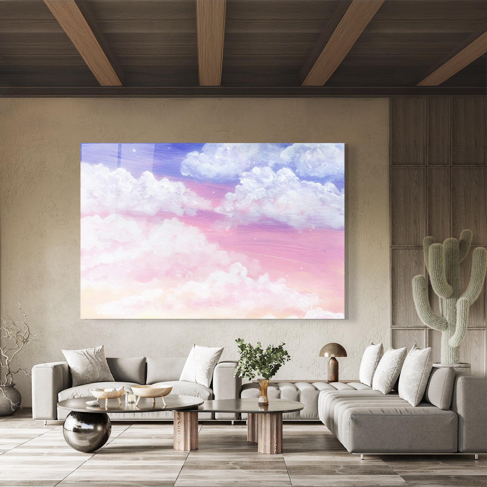 Üvegkép Cloud Paint Texture mockup 8