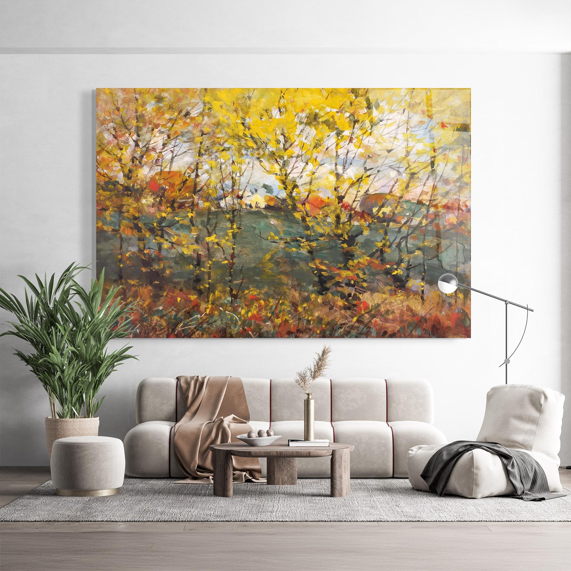 Üvegkép Autumn Painting Tree mockup 9