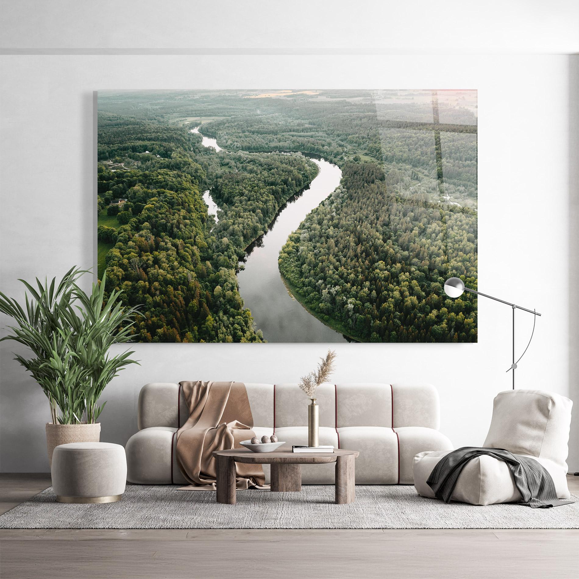 Üvegkép Forest Big River mockup 9