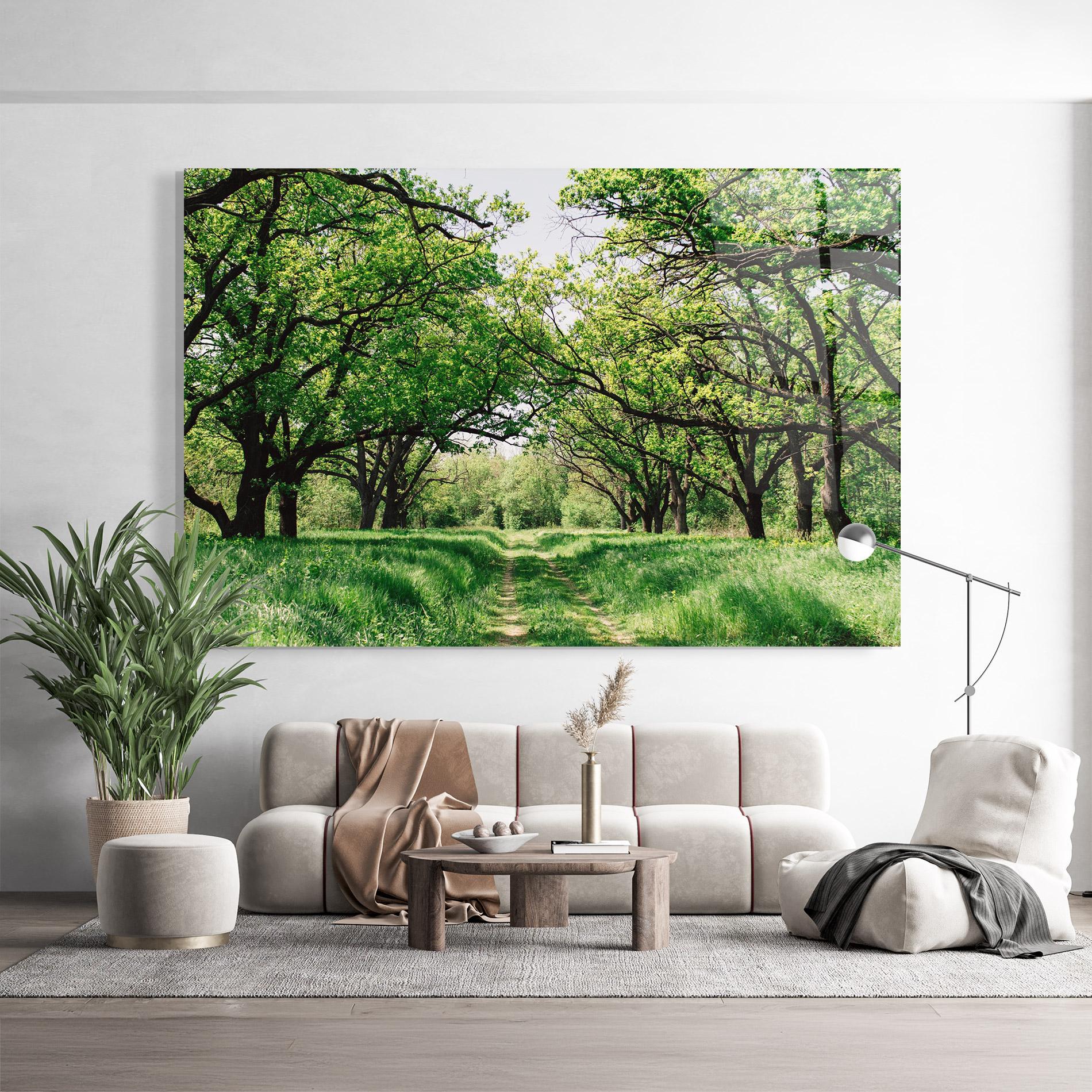 Üvegkép Forest Green Path mockup 9