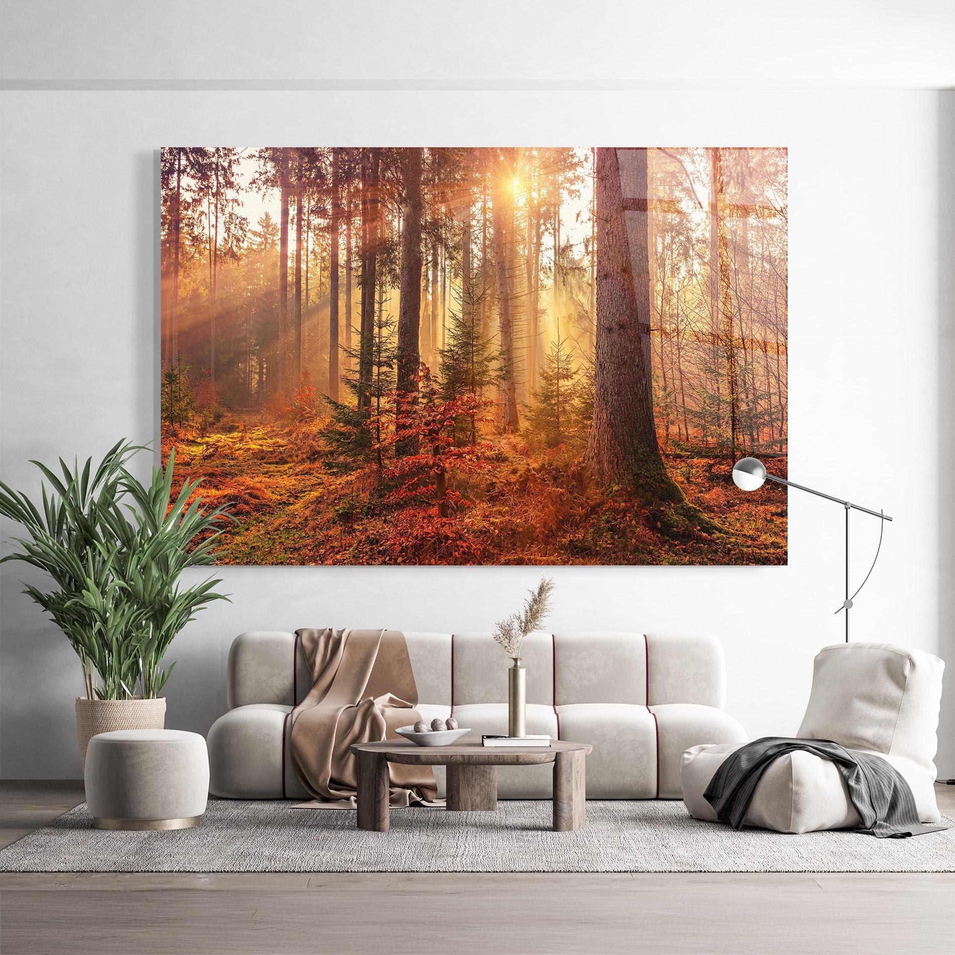 Üvegkép Orange Light Forest mockup 9