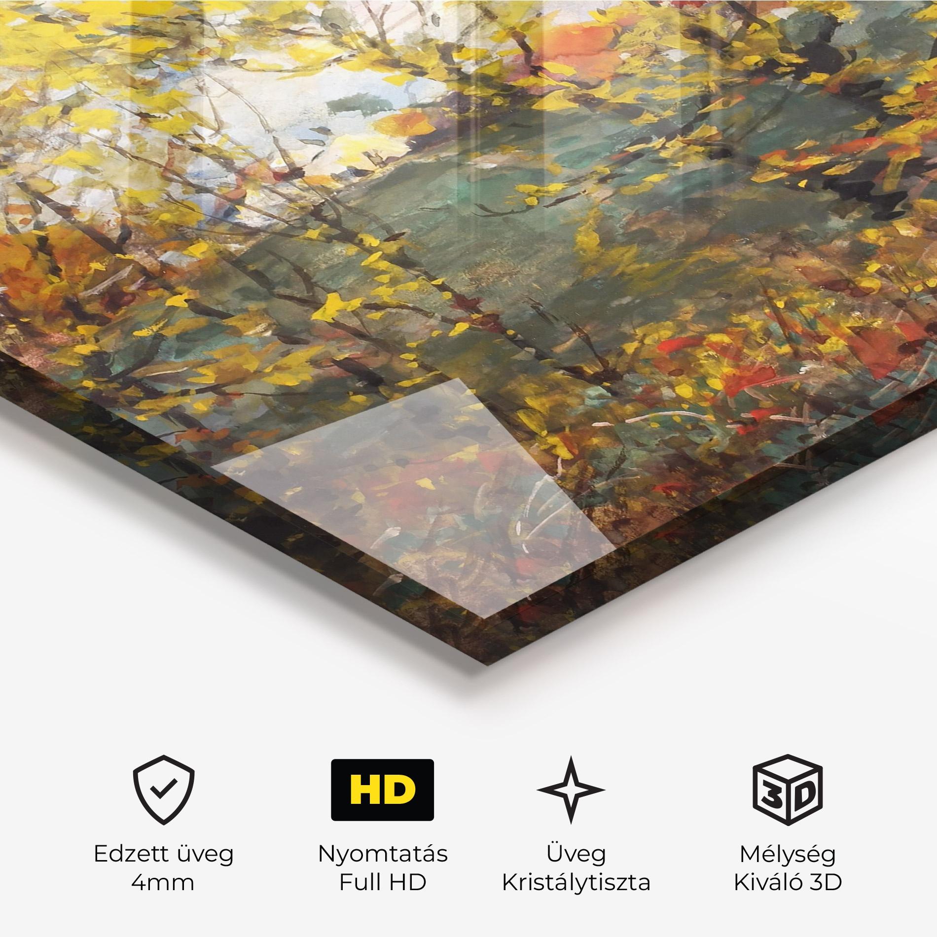 Üvegkép Autumn Painting Tree mockup 3
