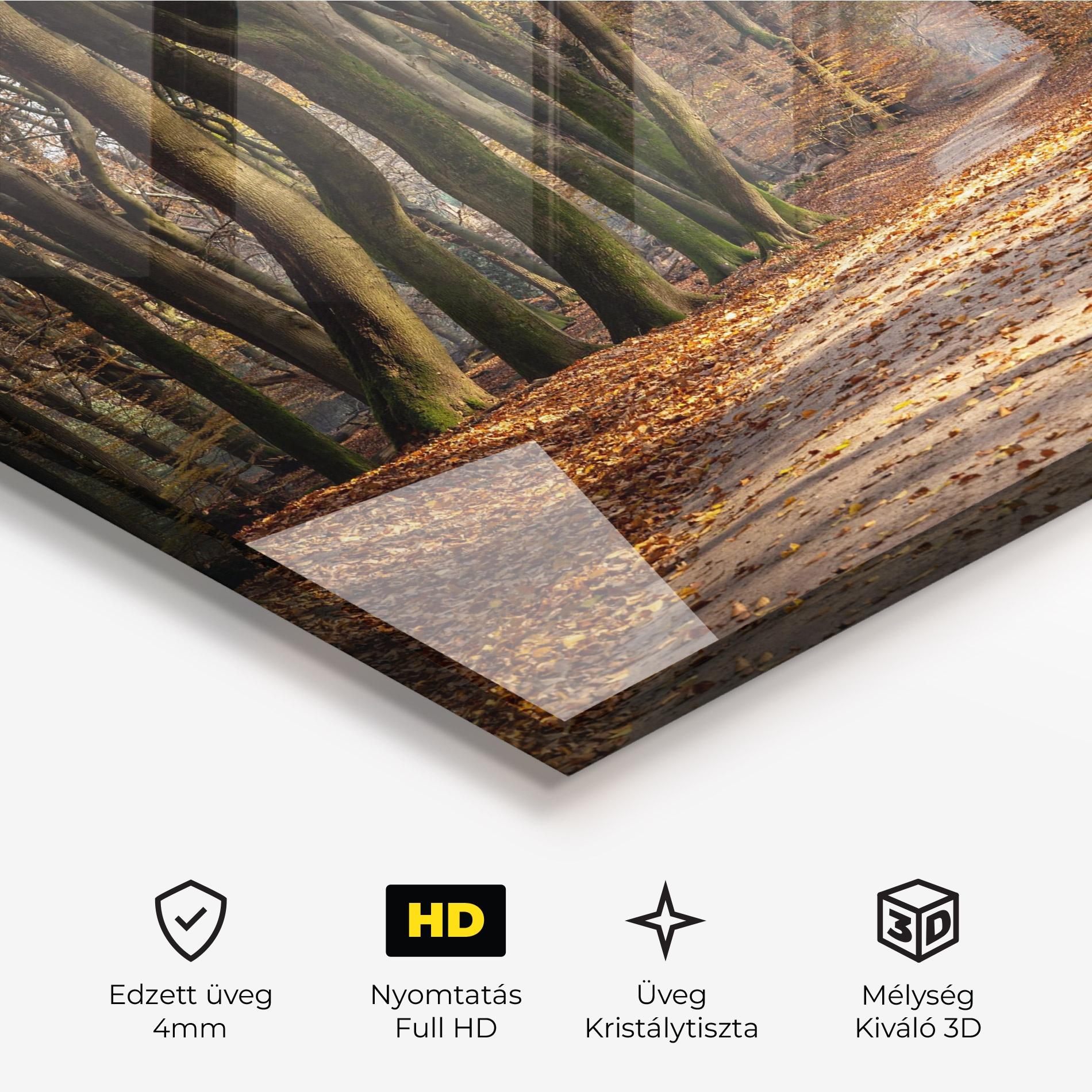 Üvegkép Autumn Path Forest mockup 3