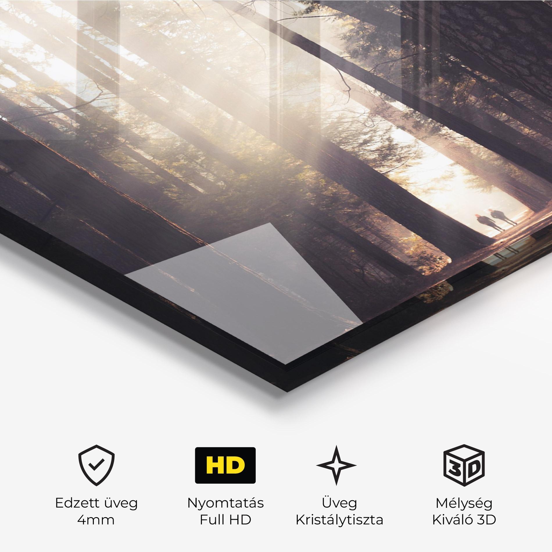 Üvegkép Foggy Couple Forest mockup 3