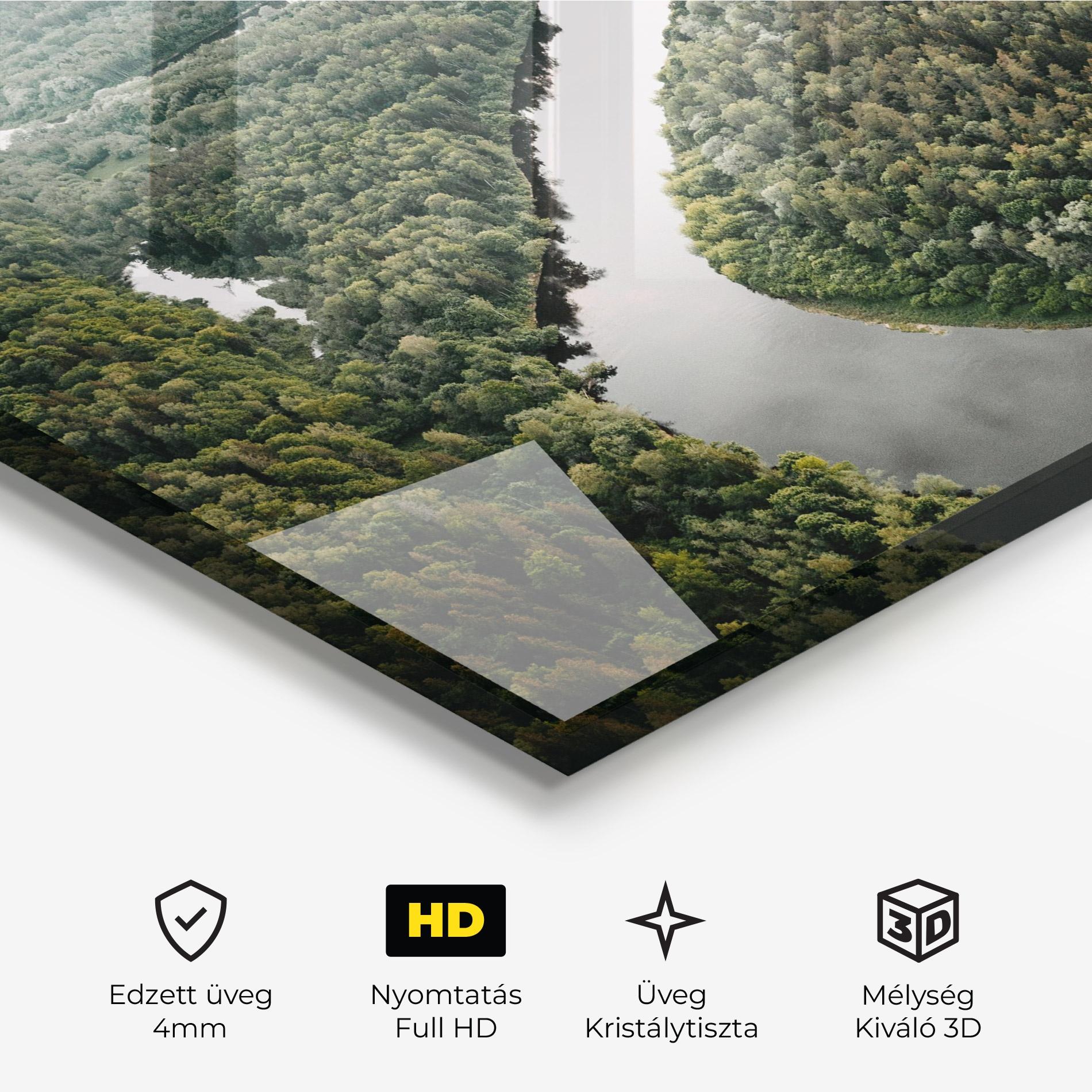 Üvegkép Forest Big River mockup 3