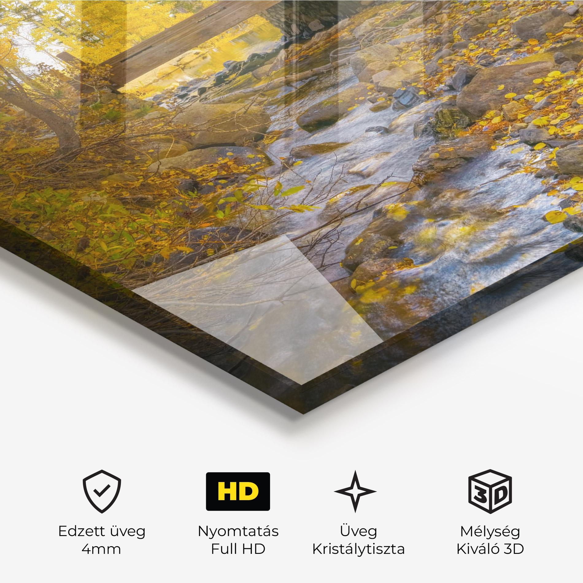 Üvegkép Yellow View Forest mockup 3