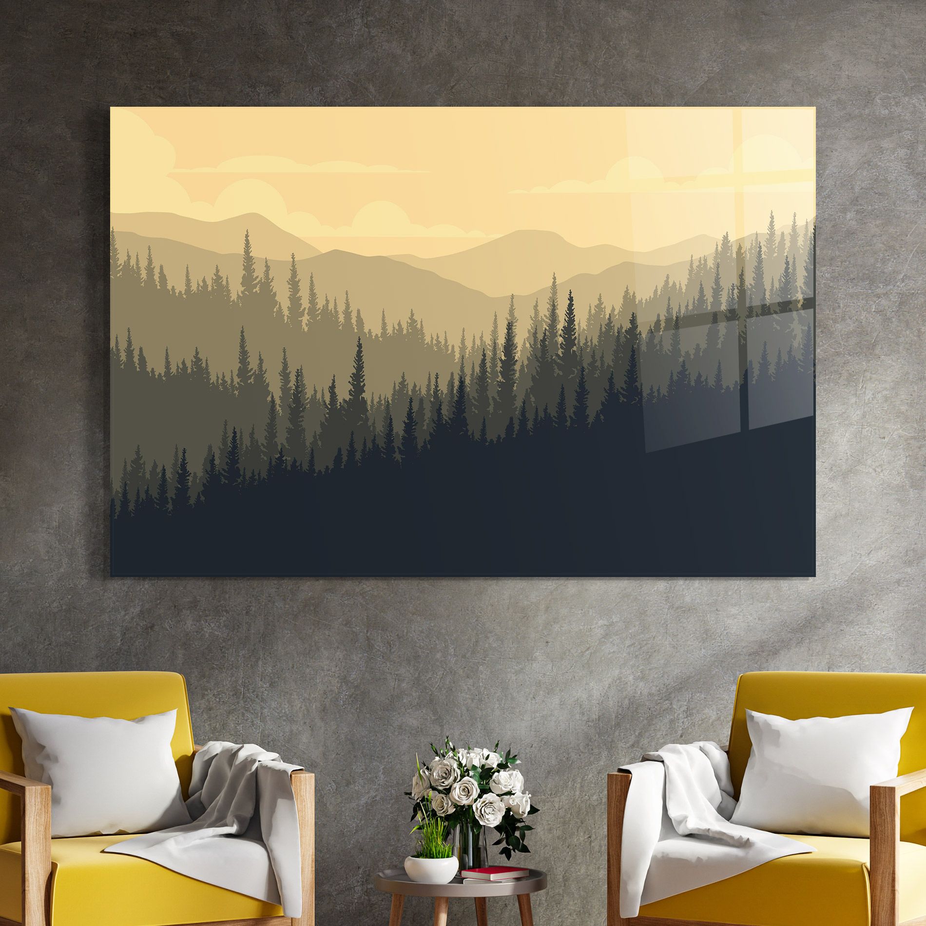 Cream Foggy Forest mockup 4