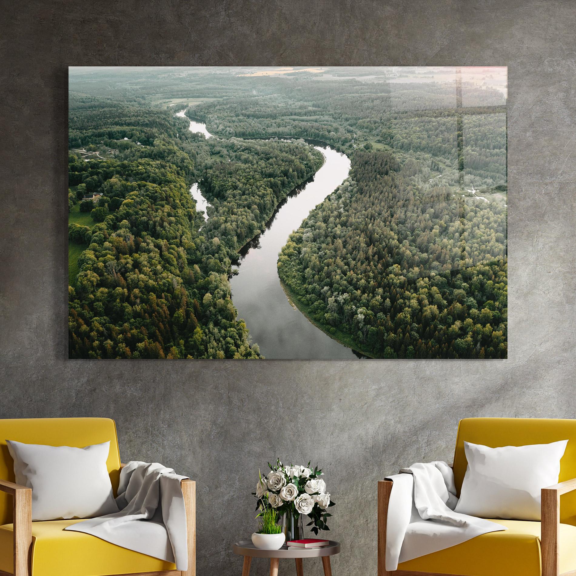 Üvegkép Forest Big River mockup 4