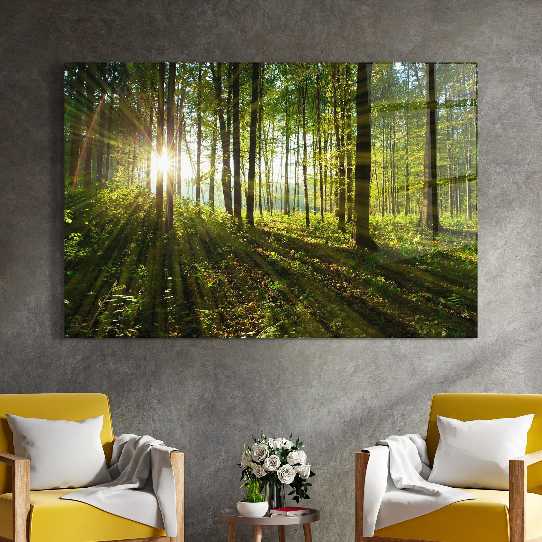 Üvegkép Green Light Forest mockup 4