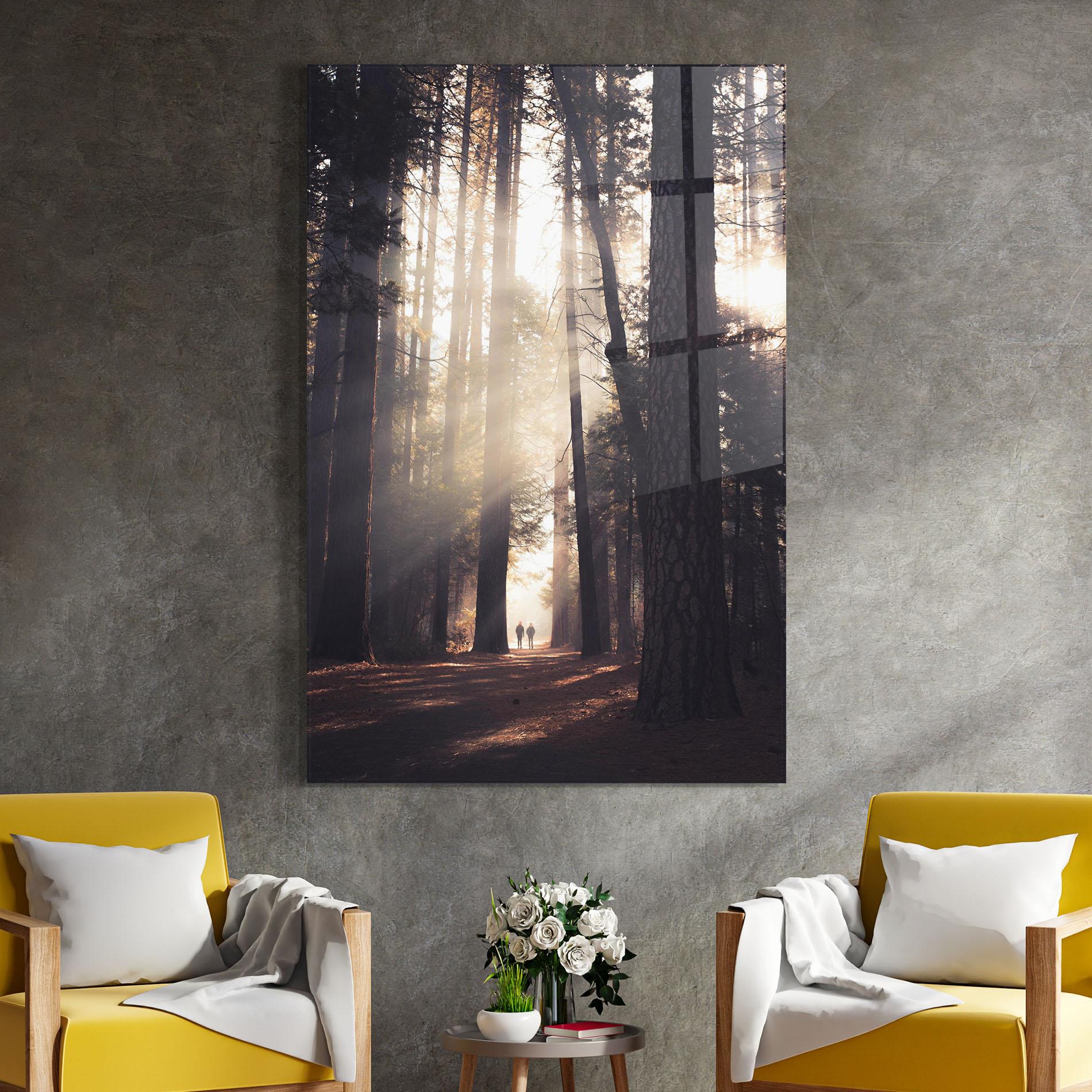 Üvegkép Foggy Couple Forest mockup 4