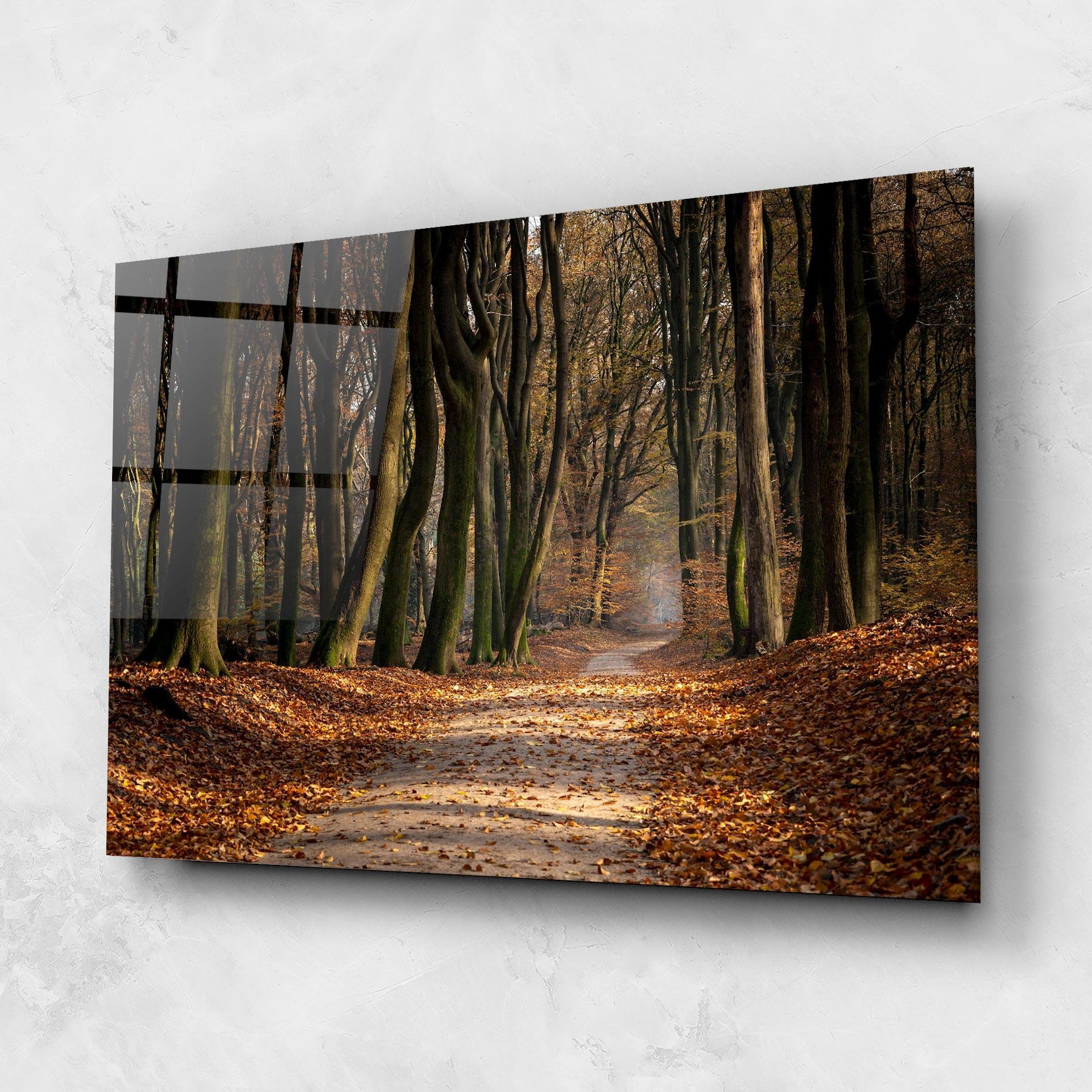 Üvegkép Autumn Path Forest mockup 1
