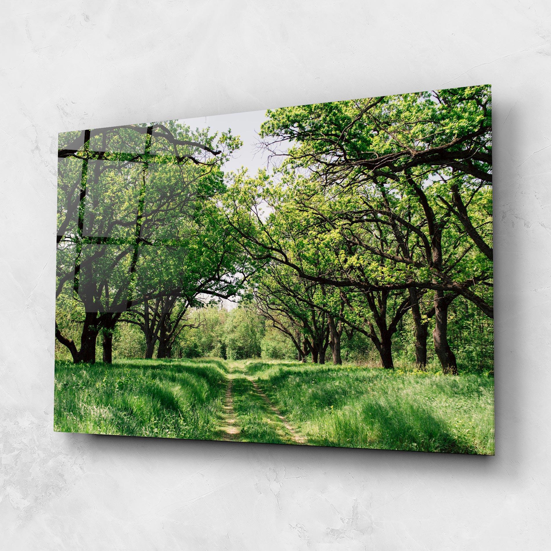 Üvegkép Forest Green Path mockup 1