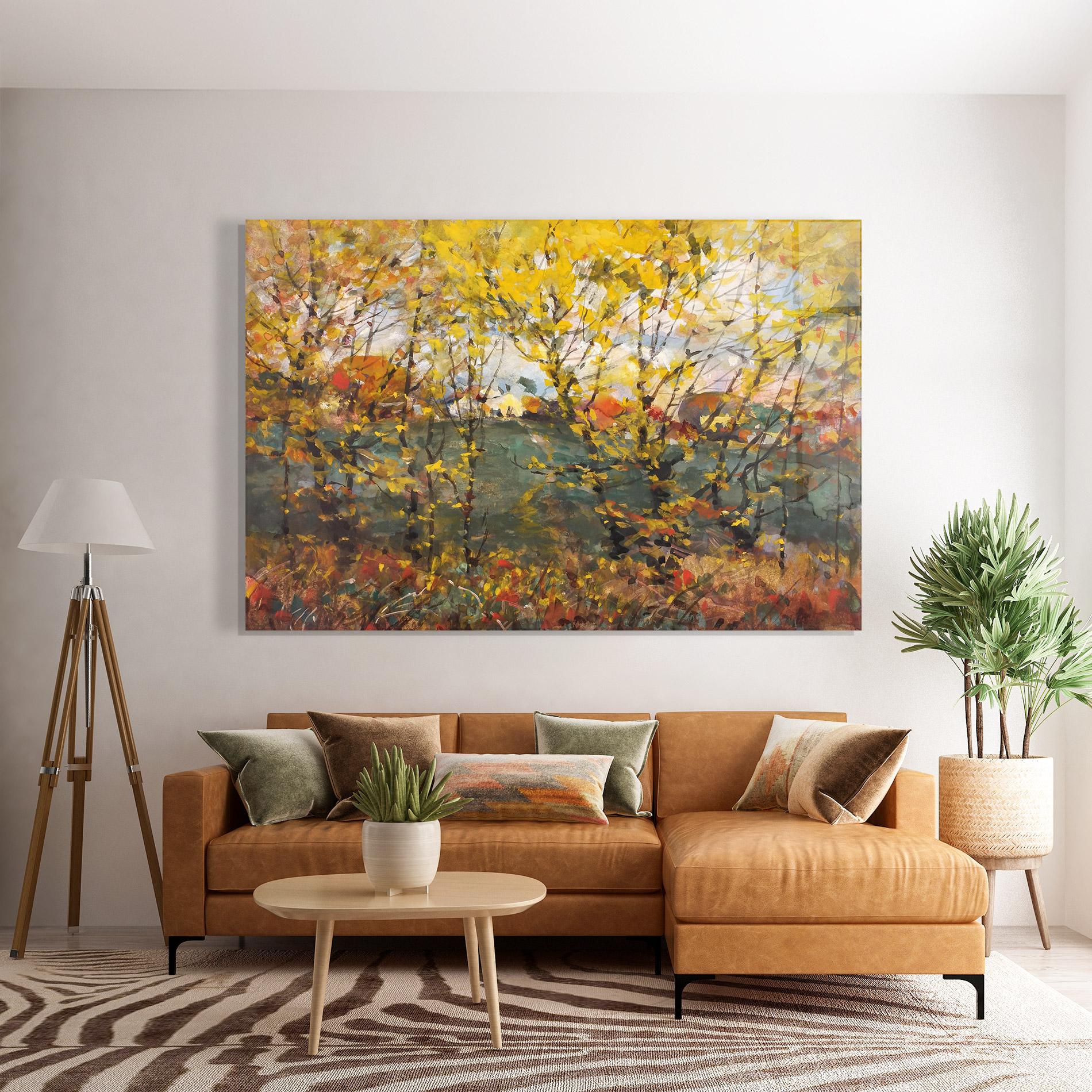 Üvegkép Autumn Painting Tree mockup 7