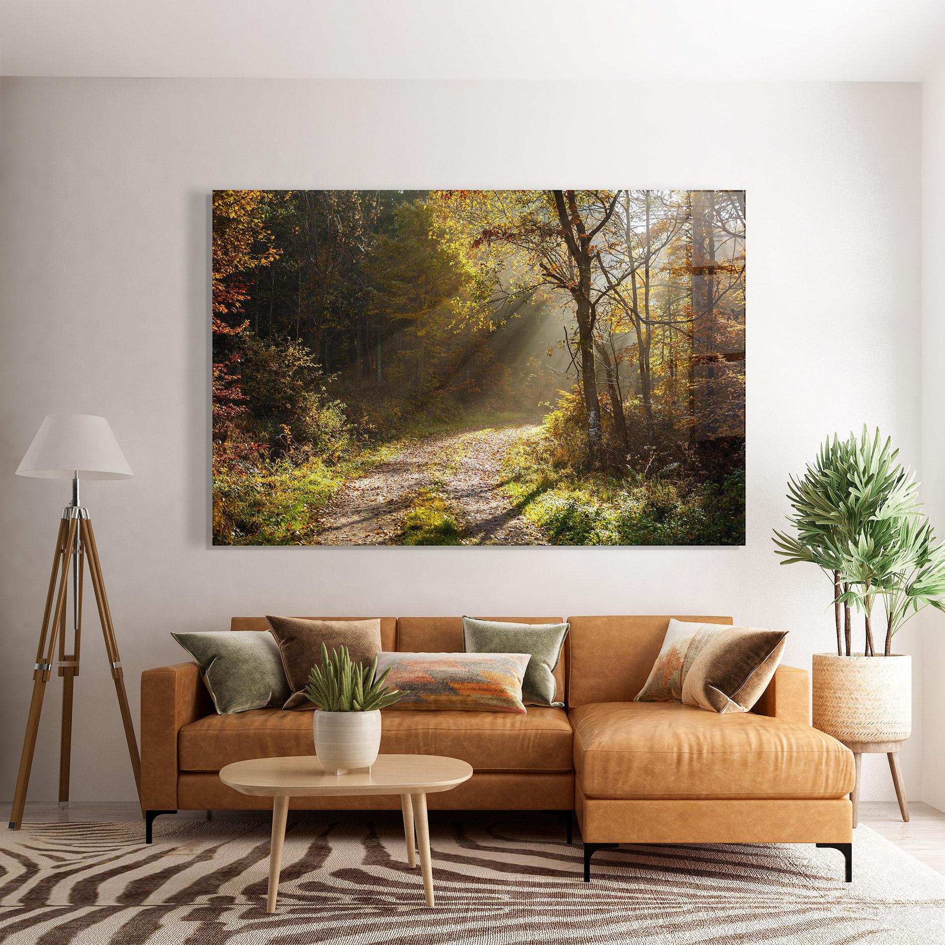 Üvegkép Autumn Trees Sun mockup 7