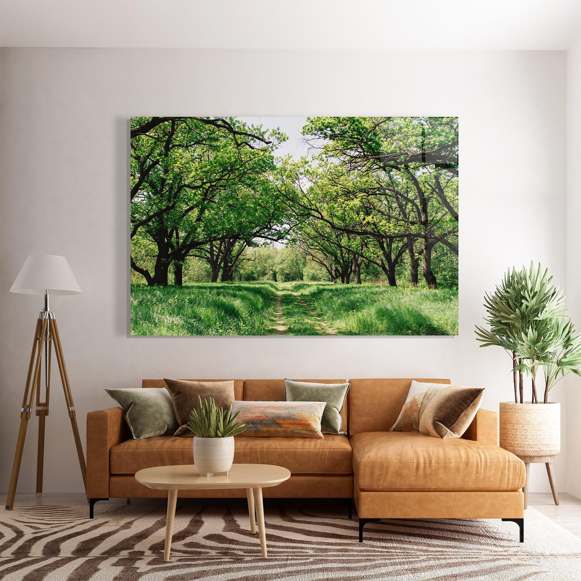 Üvegkép Forest Green Path mockup 7