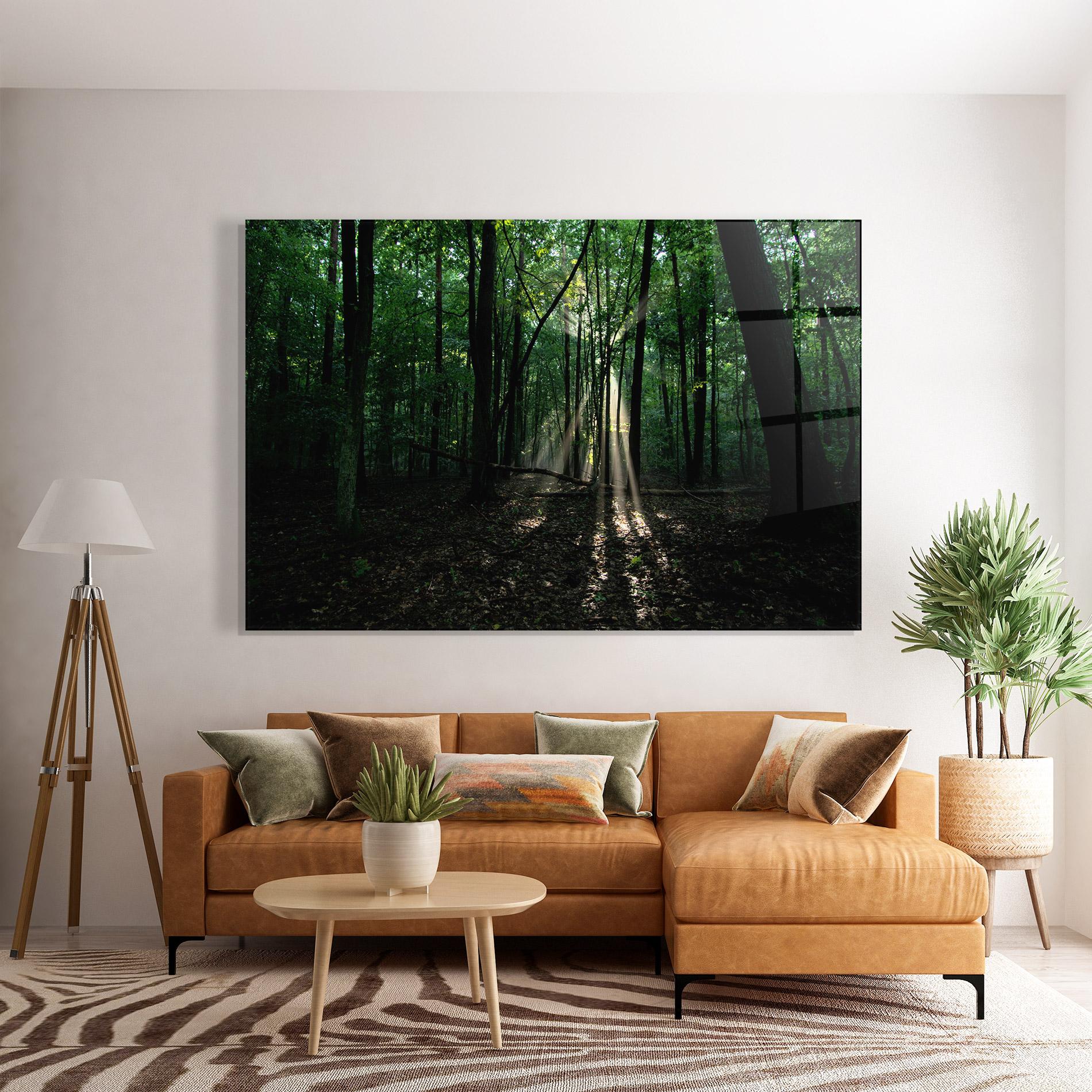 Üvegkép Forest Sun Light mockup 7