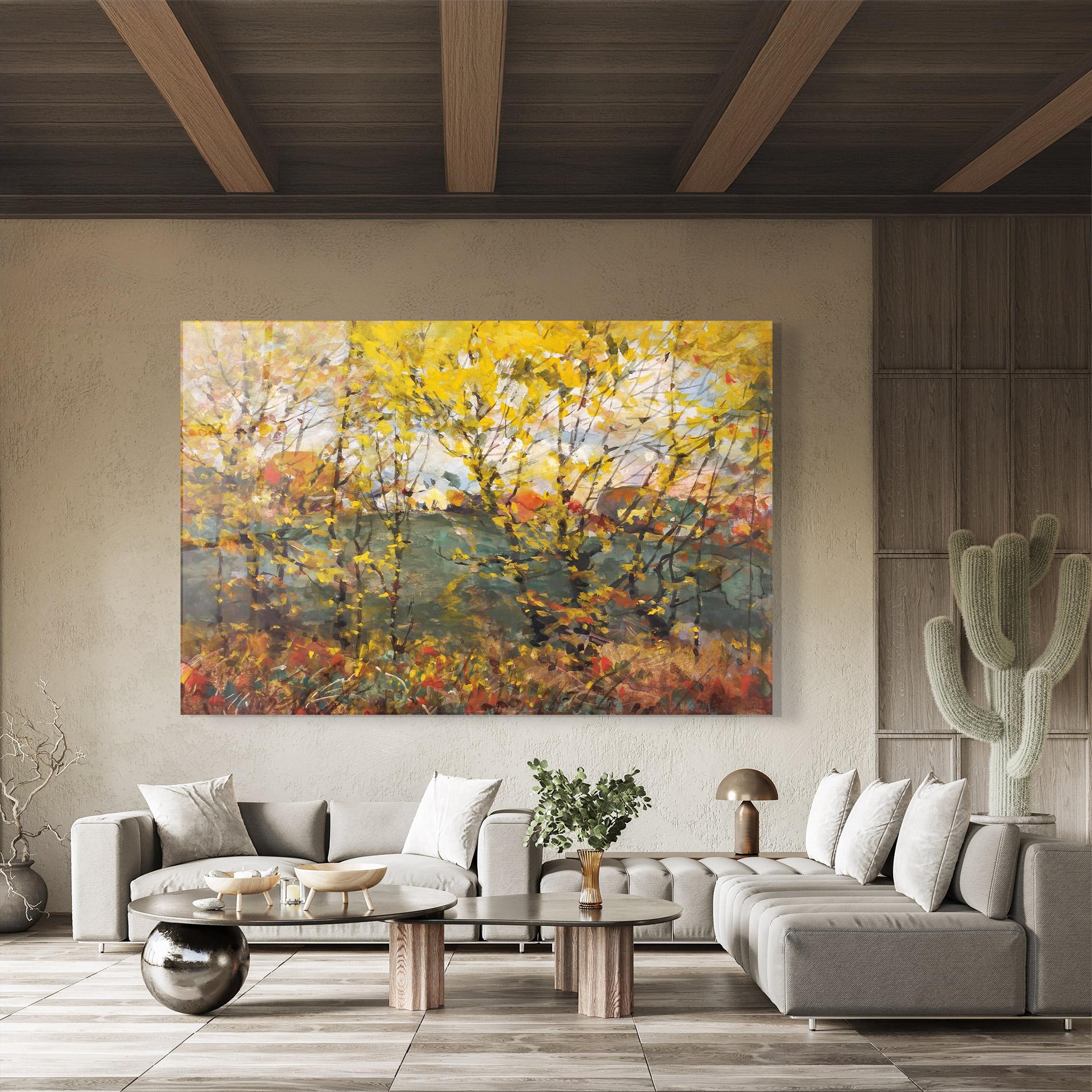 Üvegkép Autumn Painting Tree mockup 8