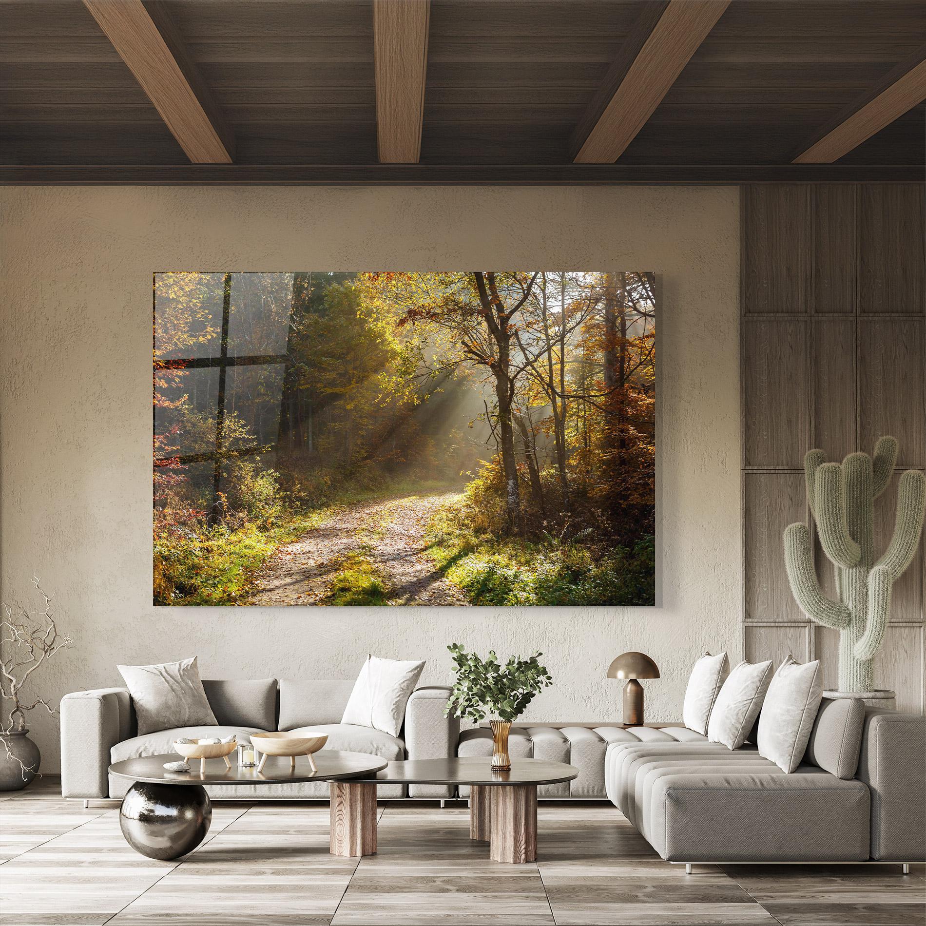 Üvegkép Autumn Trees Sun mockup 8