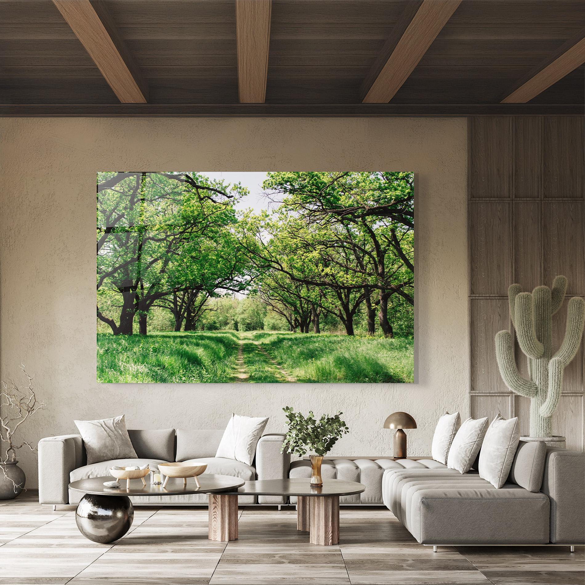 Üvegkép Forest Green Path mockup 8