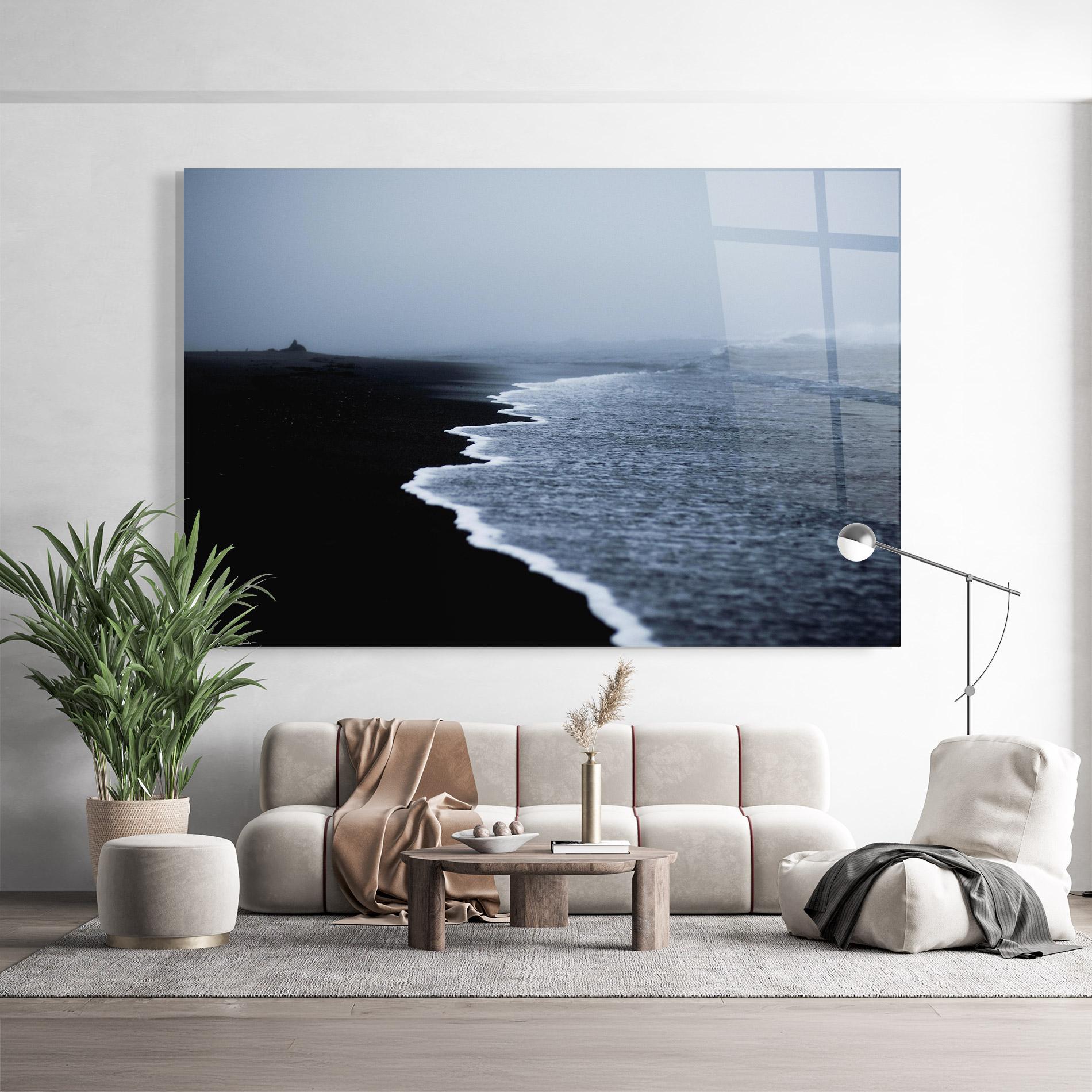 Üvegkép Black Beach View mockup 9