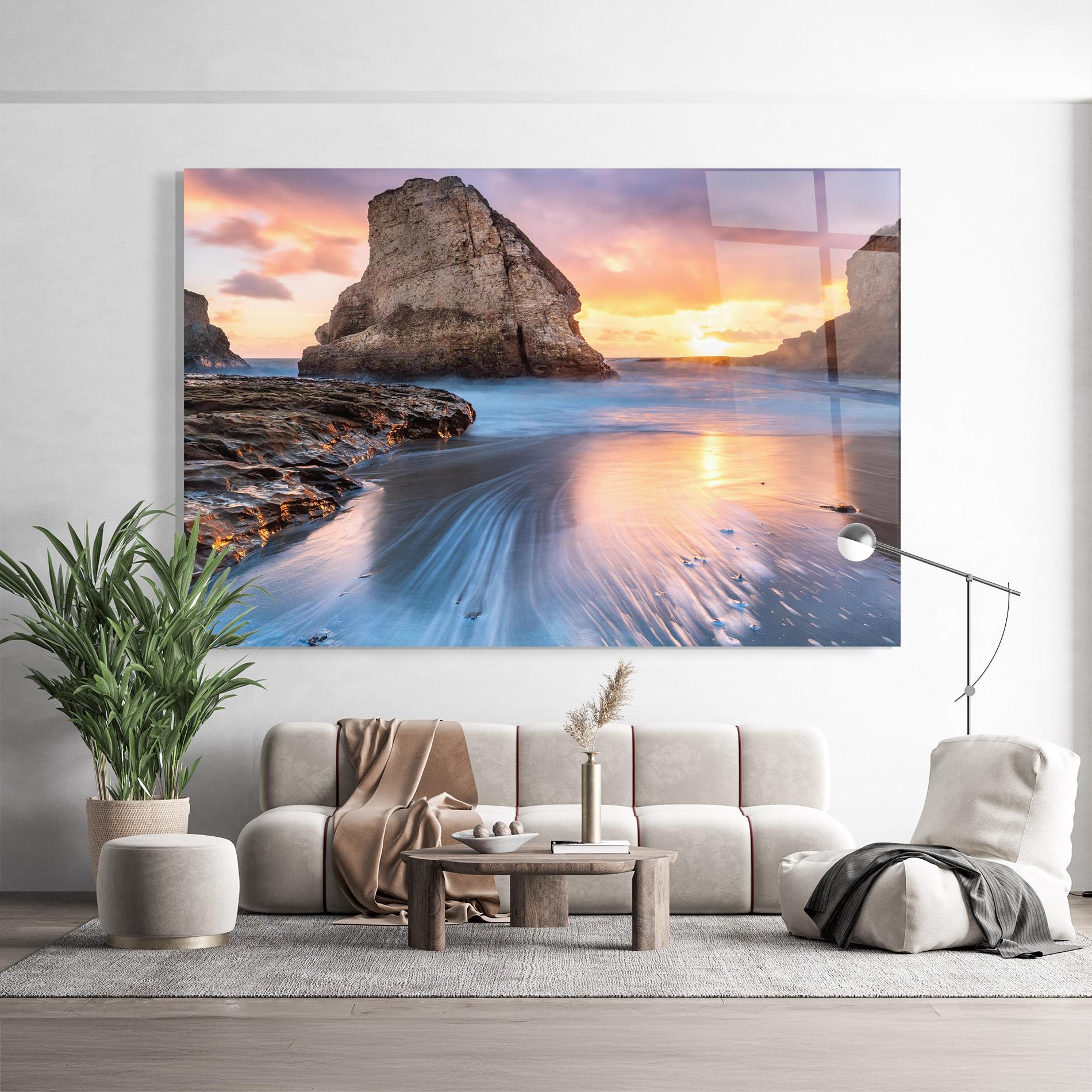 Üvegkép Blue Sunset Beach mockup 9