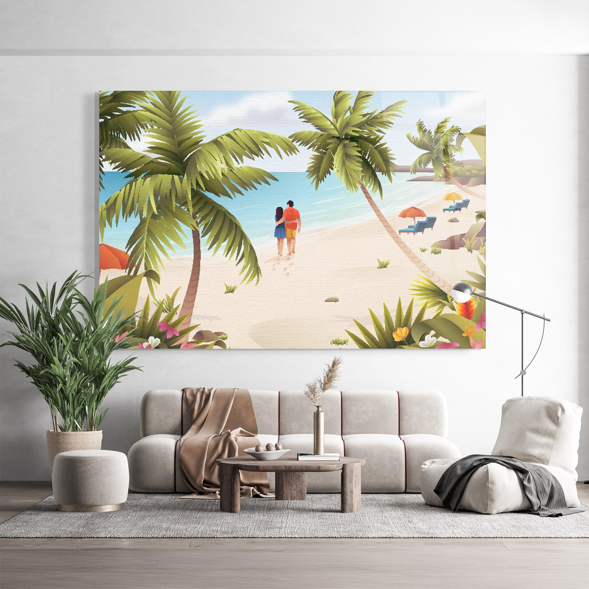 Üvegkép Couple Beach mockup 9