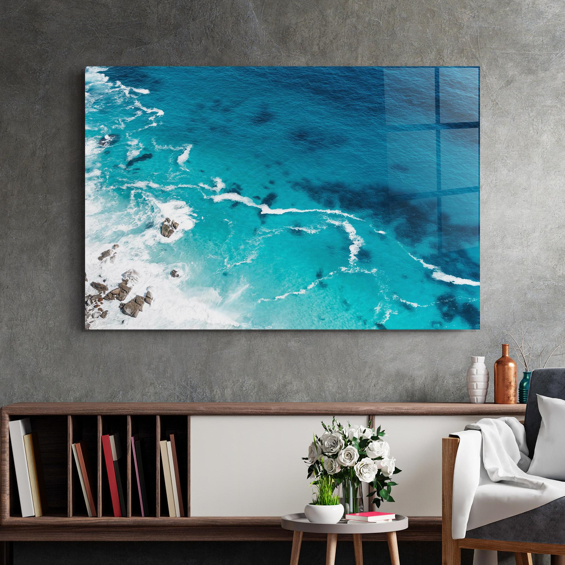 Üvegkép Blue Water Beach mockup 2