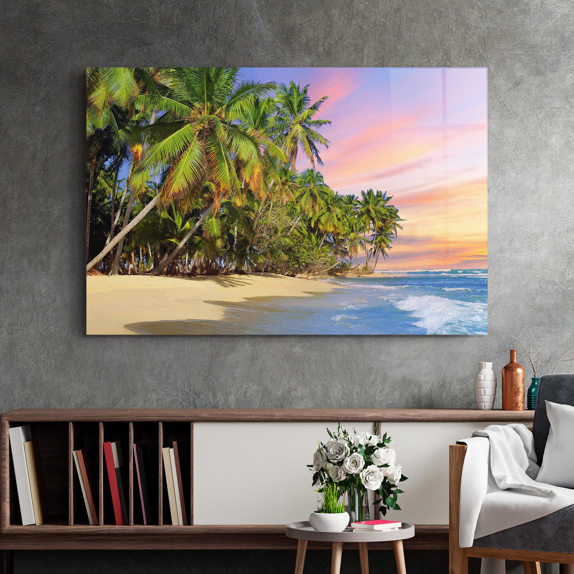 Üvegkép Coconut Tree Sunset mockup 2