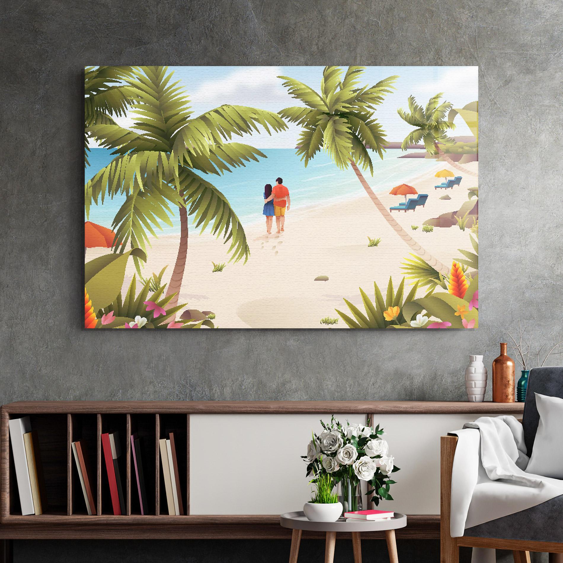 Üvegkép Couple Beach mockup 2