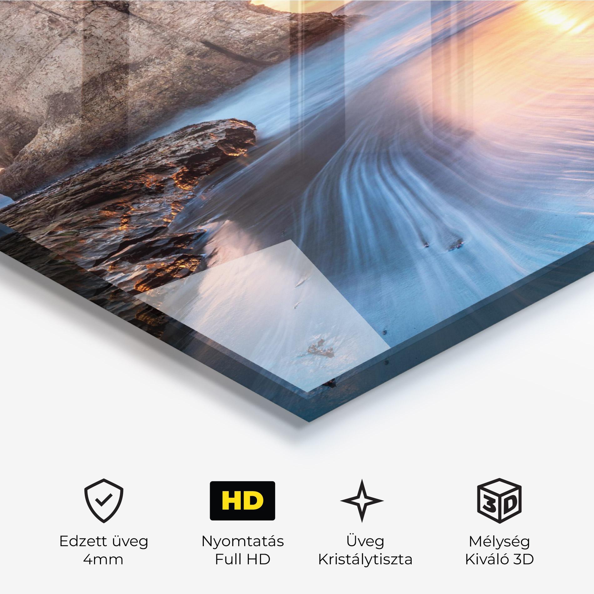 Üvegkép Blue Sunset Beach mockup 3