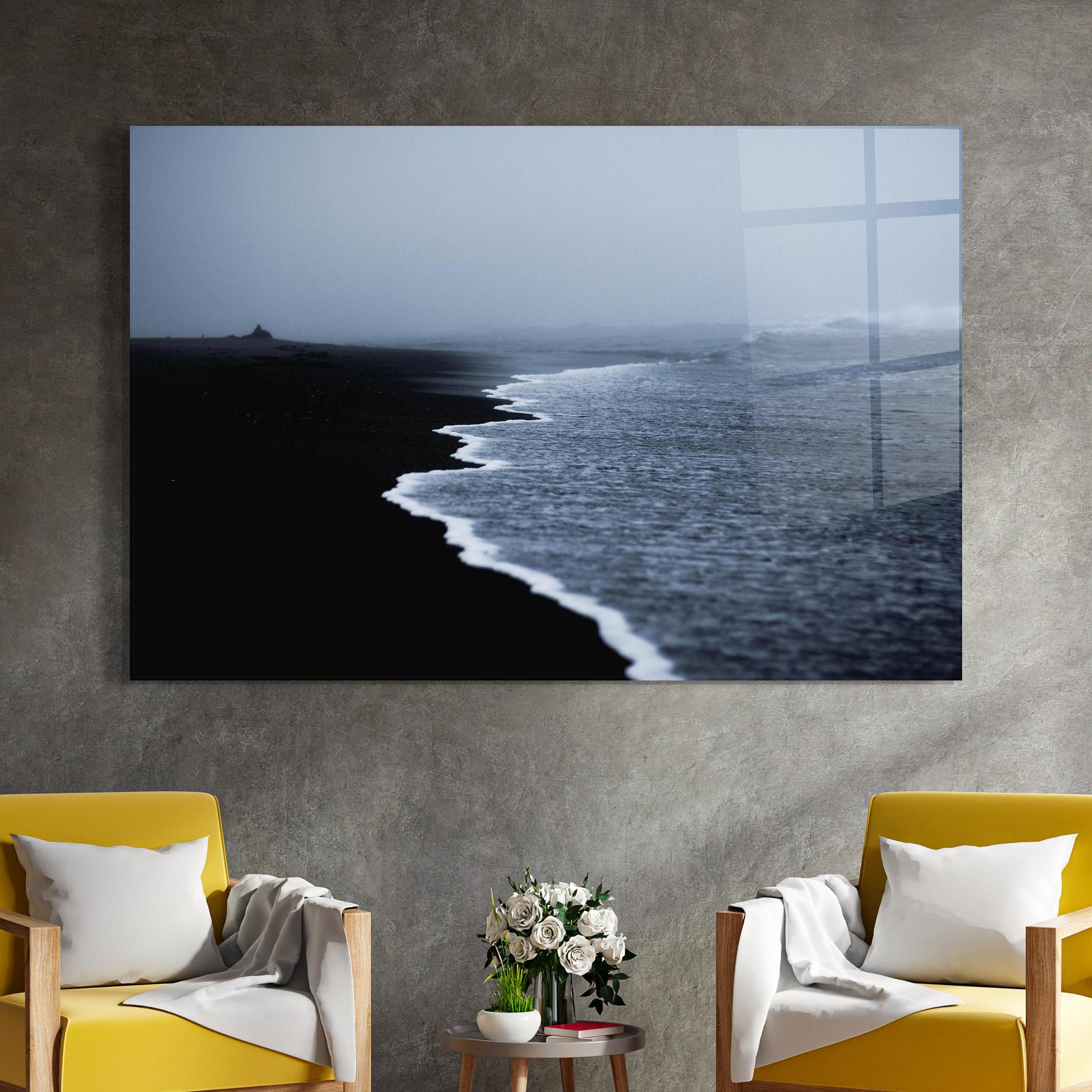 Üvegkép Black Beach View mockup 4