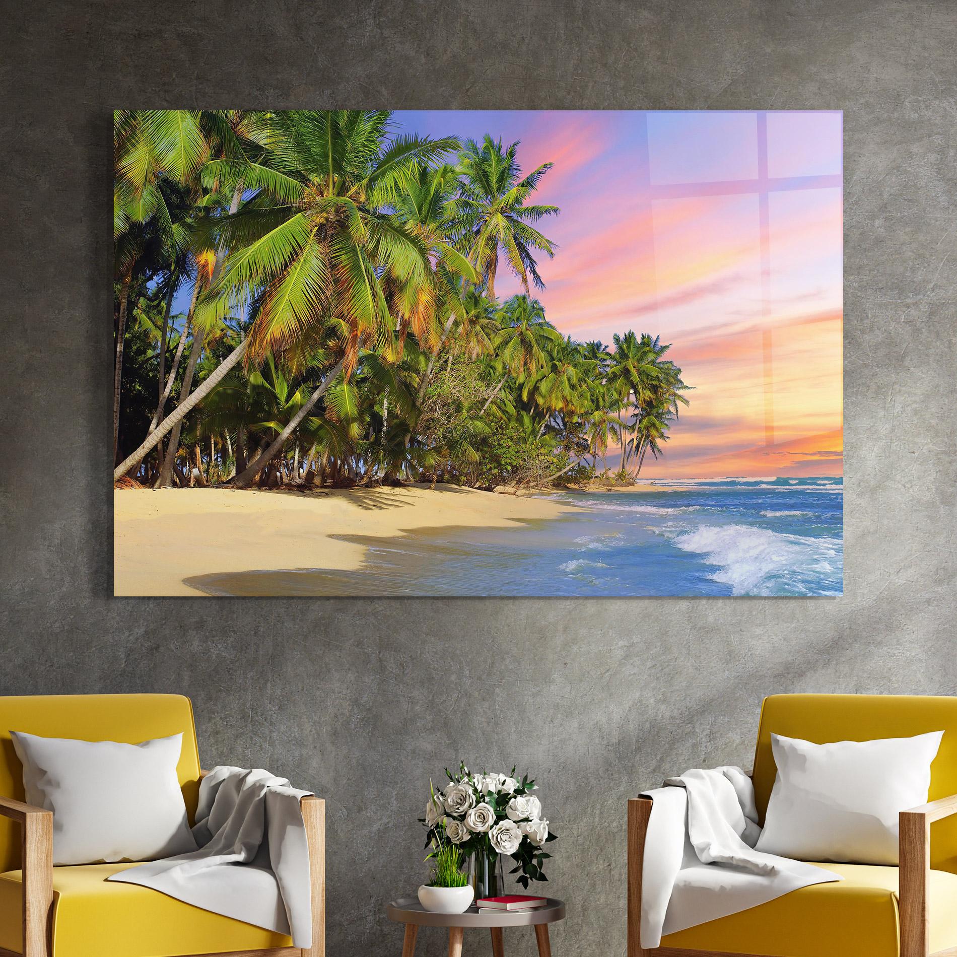 Üvegkép Coconut Tree Sunset mockup 4