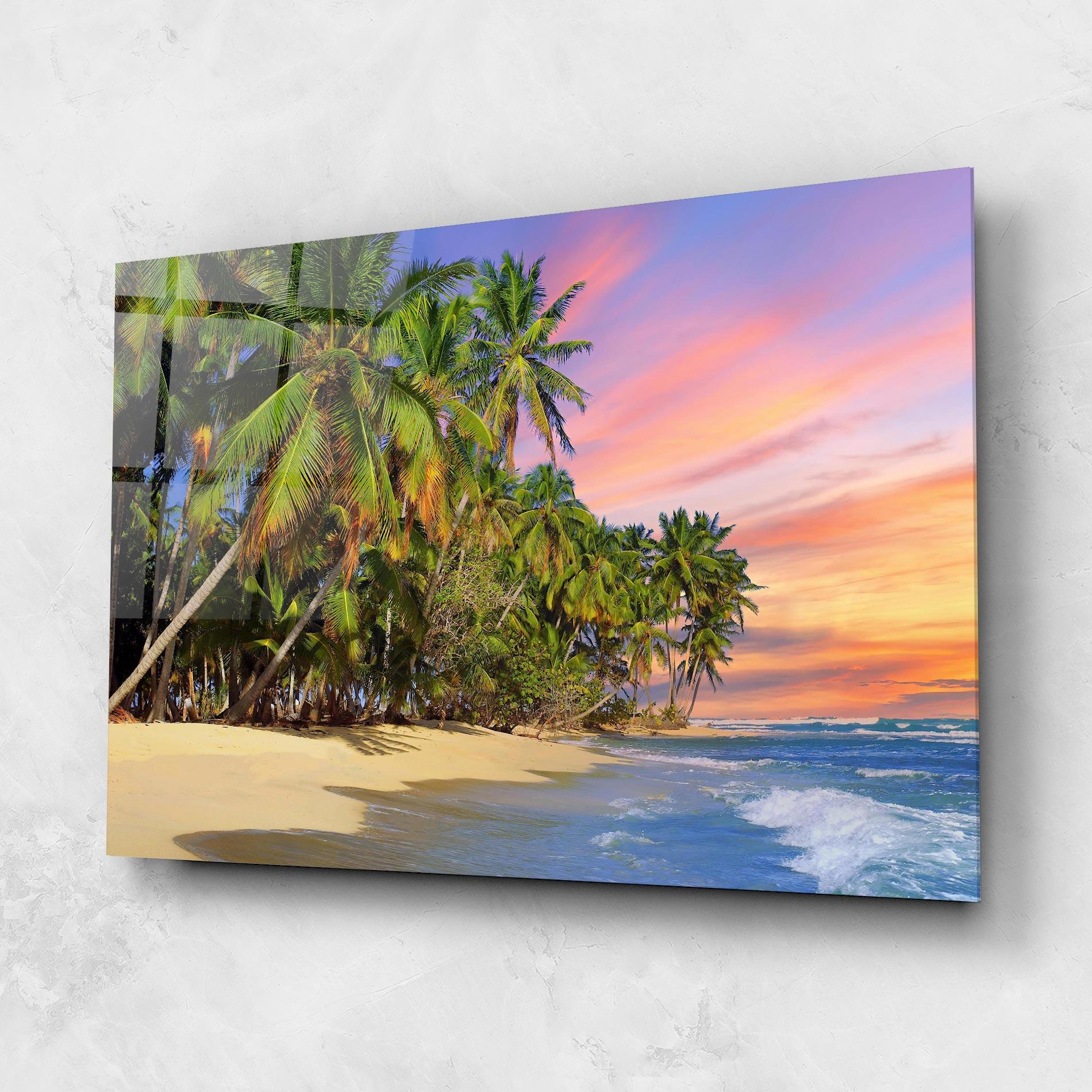 Üvegkép Coconut Tree Sunset mockup 1