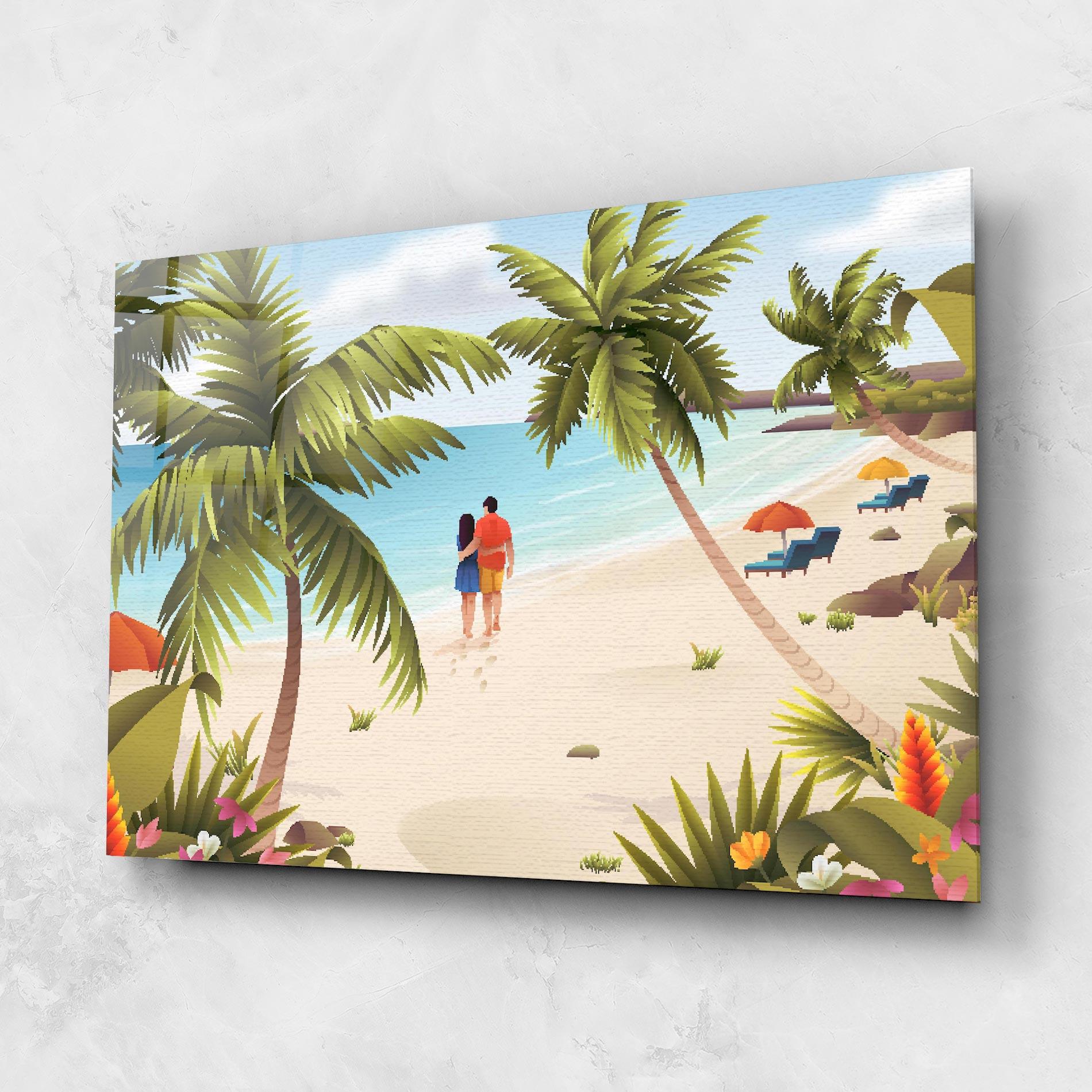 Üvegkép Couple Beach mockup 1